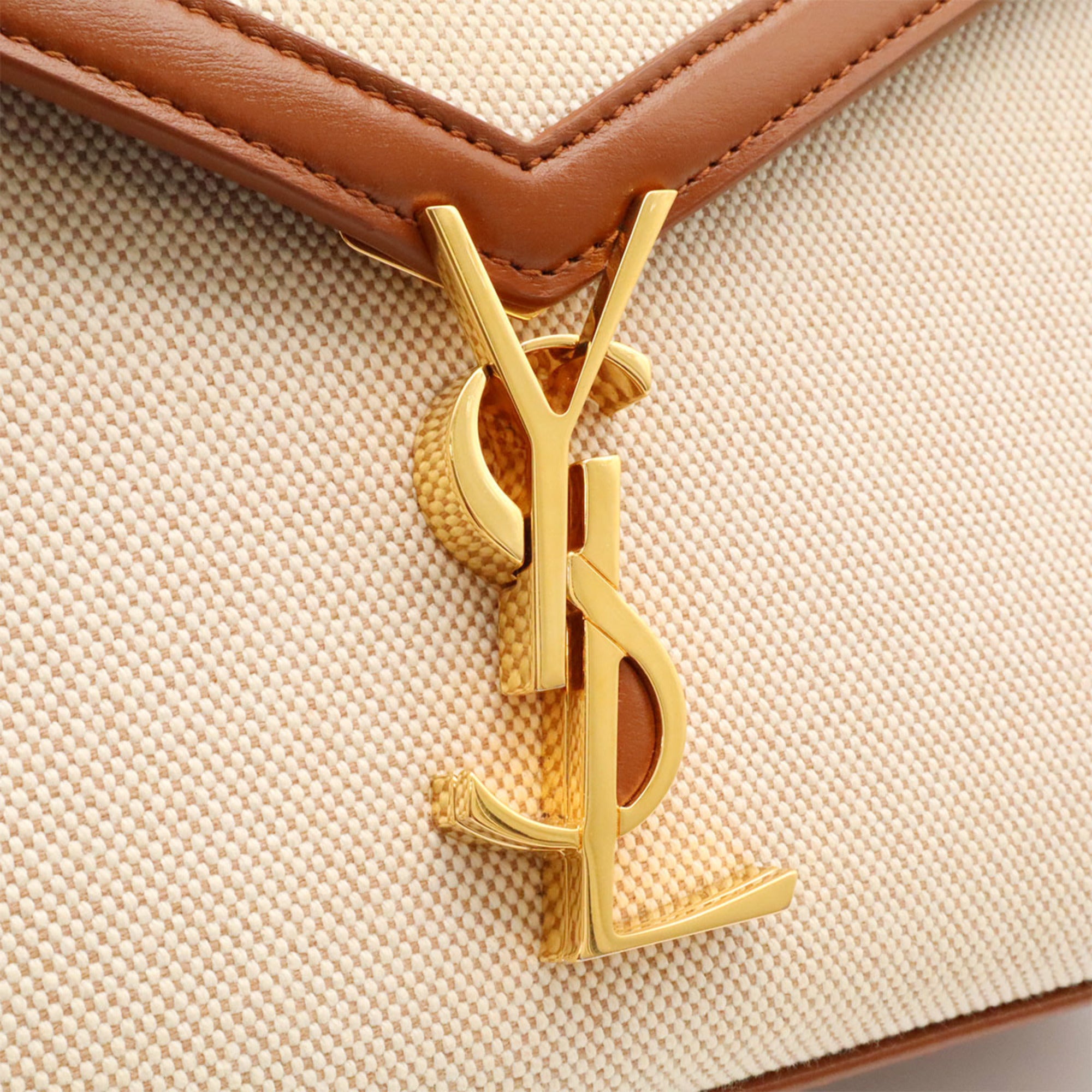 Yves Saint Laurent Brown Canvas Handbag (Pre-Owned)