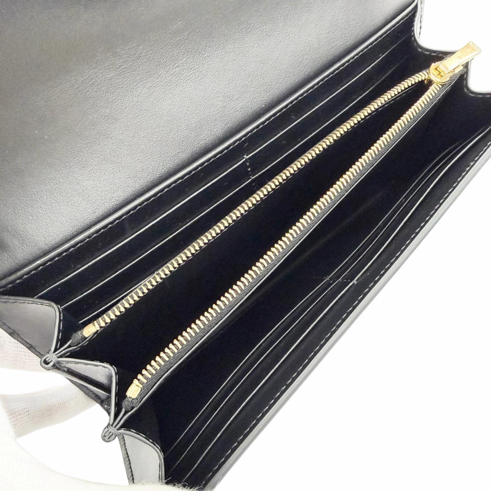 Celine Black Leather Long Wallet (Bi-Fold) (Pre-Owned)