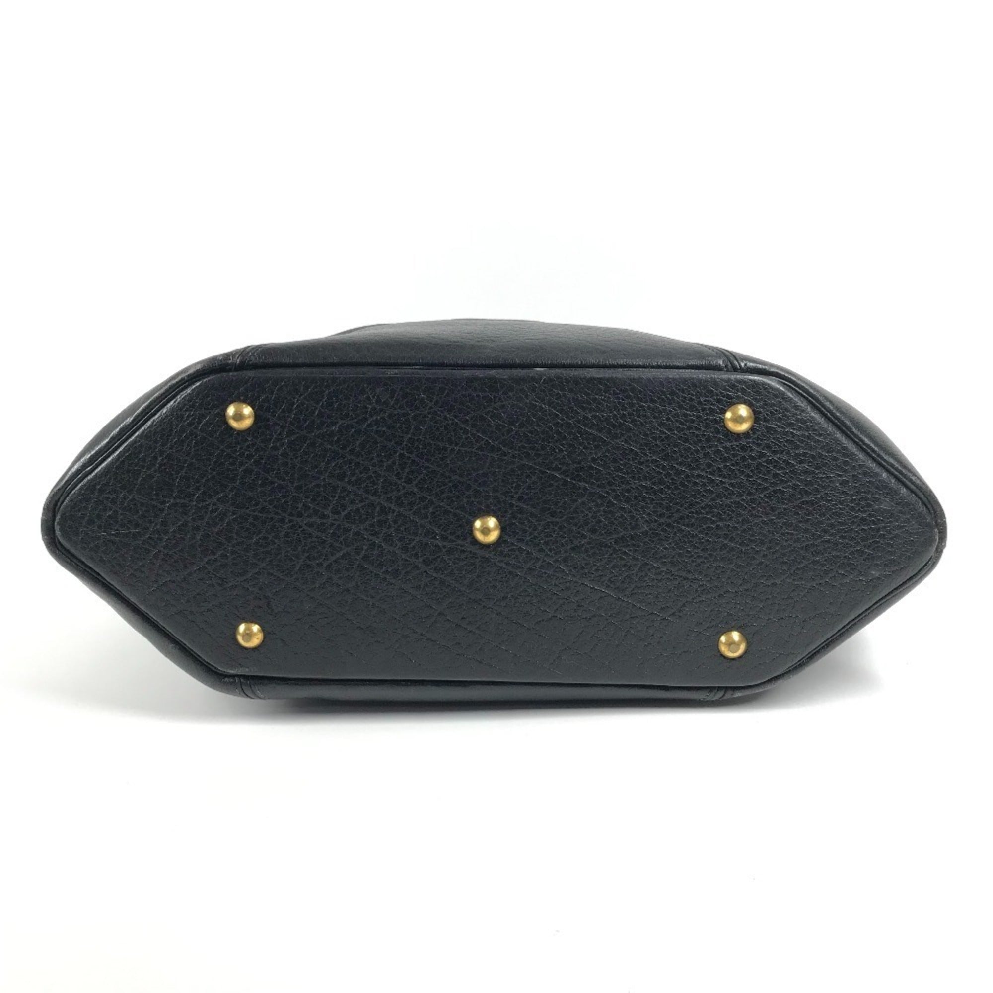 Hermes Black Leather Handbag Tote Bag (Pre-Owned)