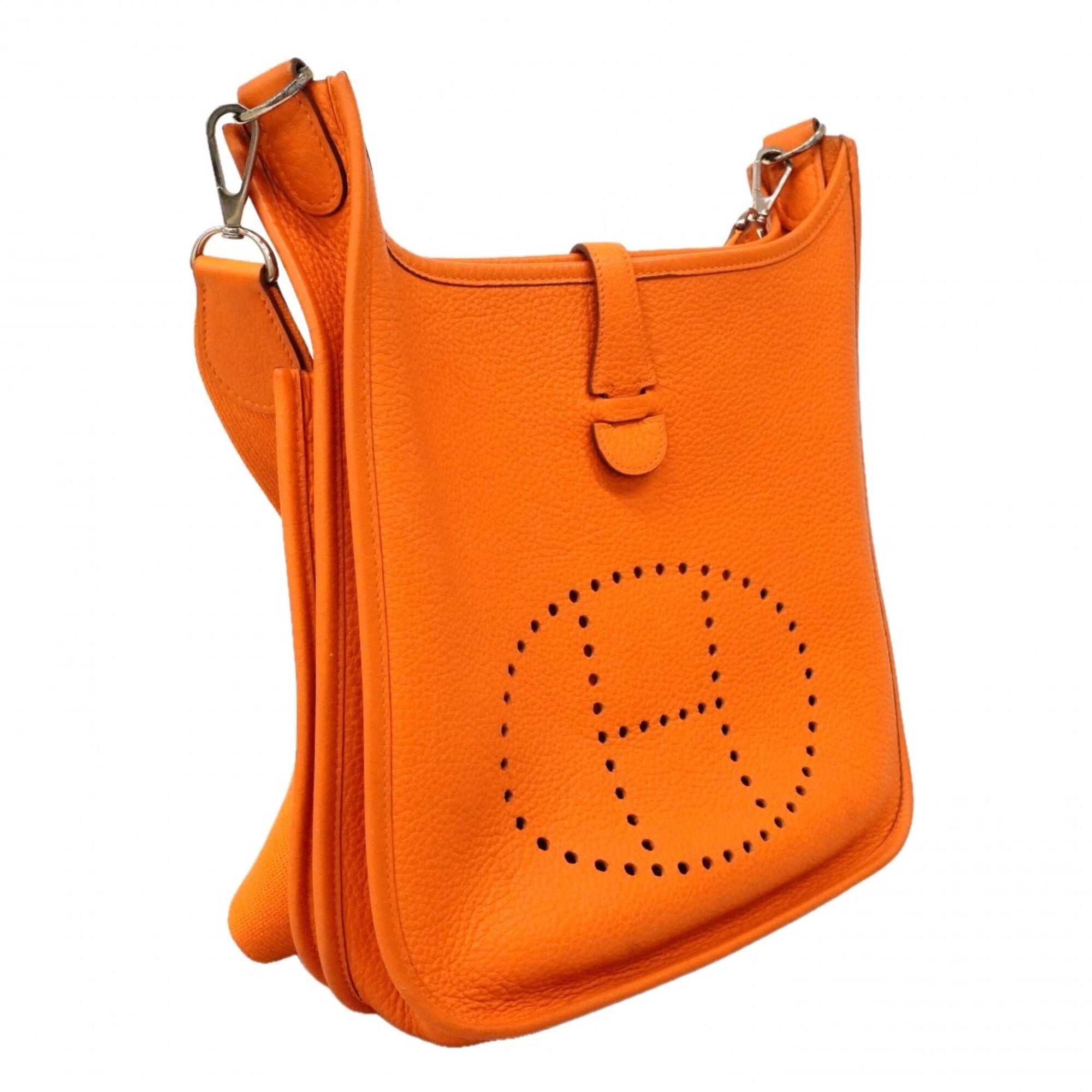 Hermes Silver Taurillon Clemence Leather Shoulder Bag (Pre-Owned)