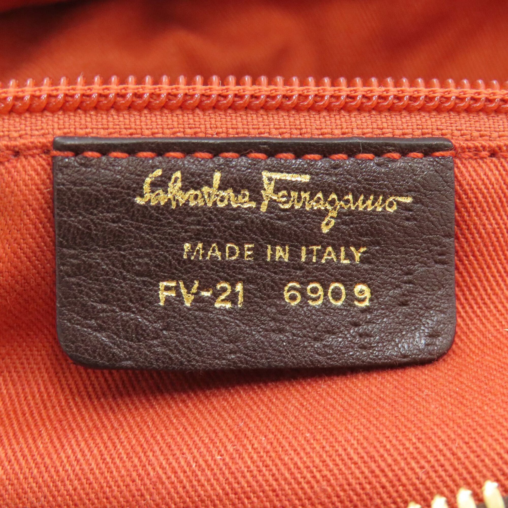 Salvatore Ferragamo Dark Brown Leather Handbag (Pre-Owned)