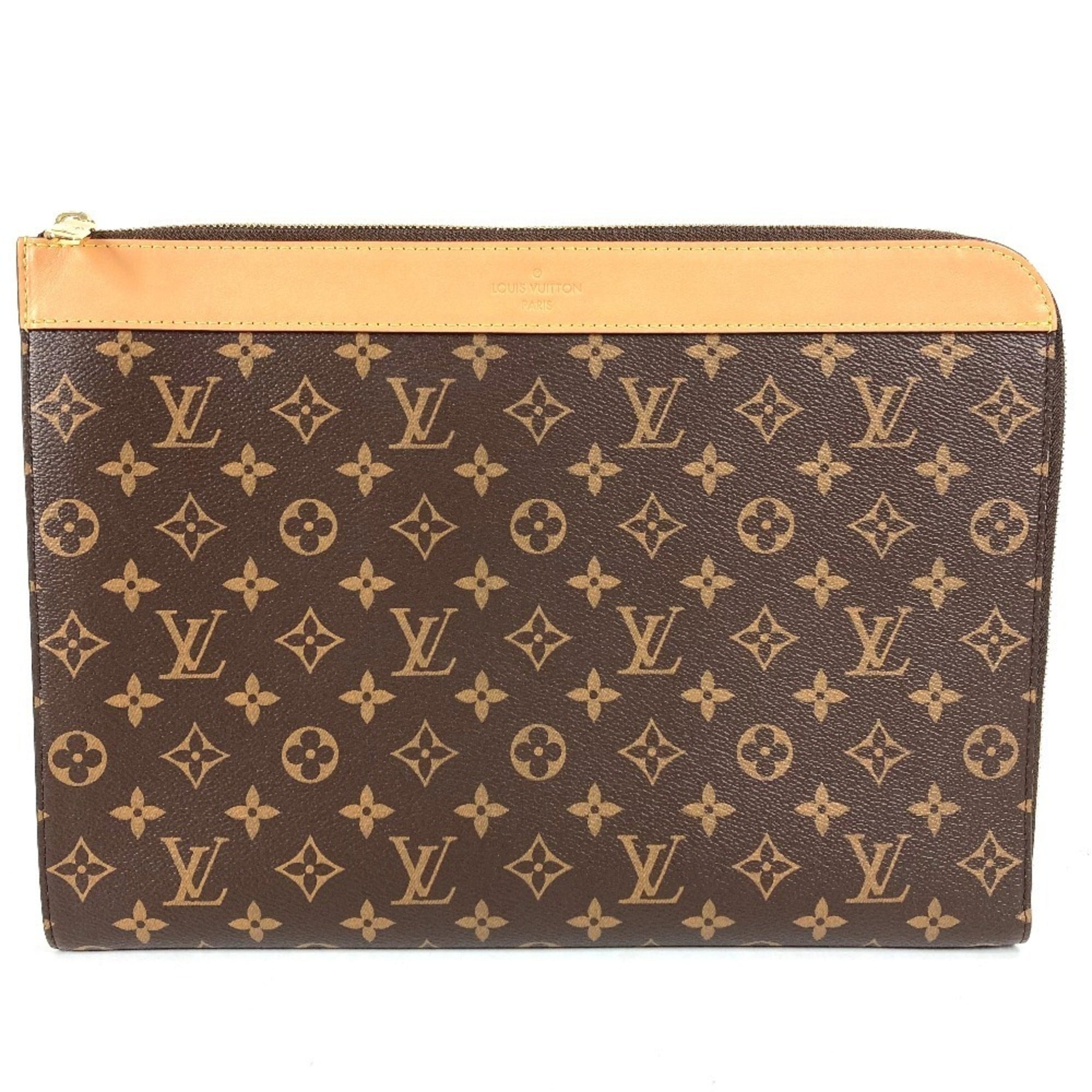 Louis Vuitton Brown Monogram Clutch Bag Pochette Pouch (Pre-Owned)