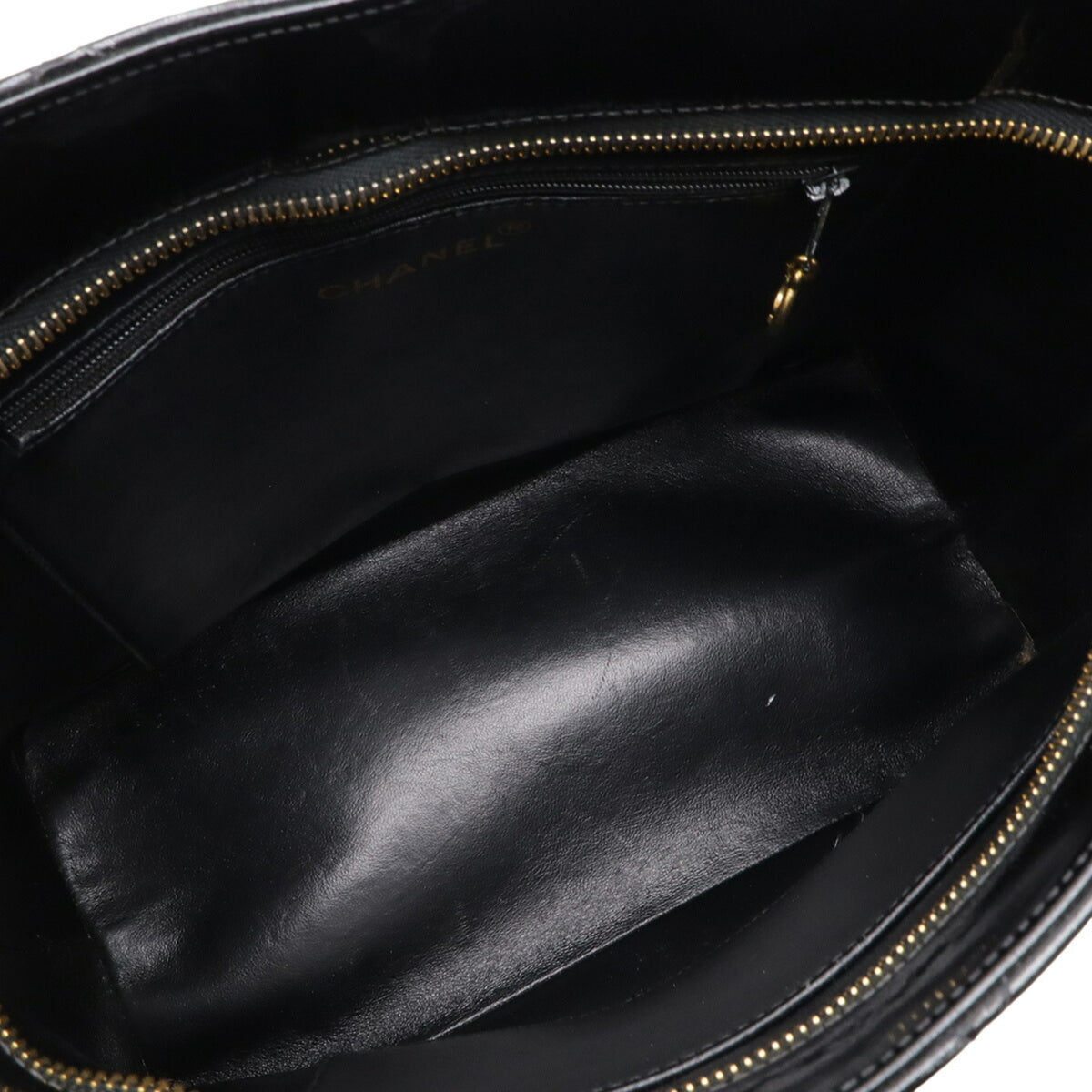 Chanel Black Leather Shoulder Bag Tote Bag (Pre-Owned)