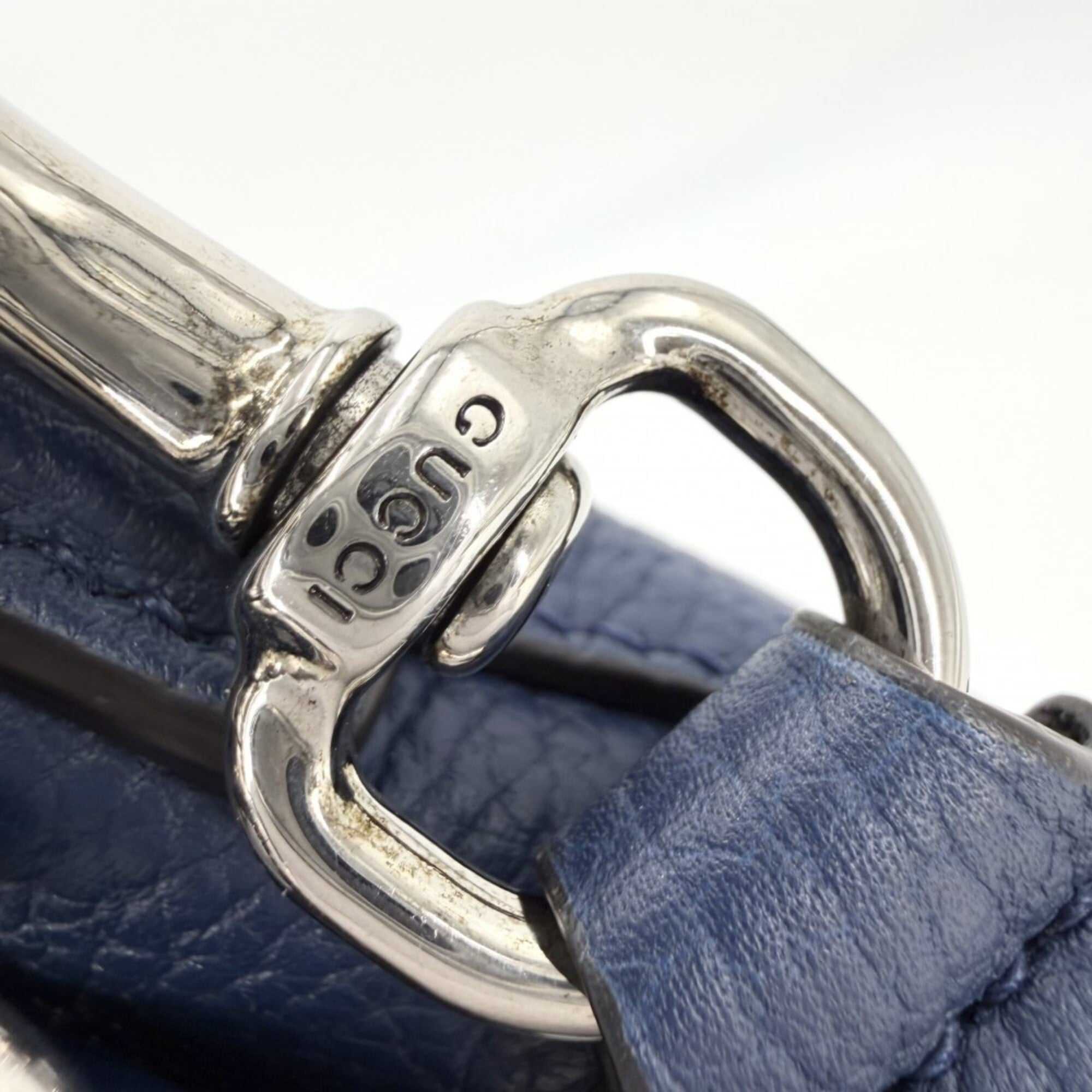 Gucci Blue Leather Clutch Bag Shoulder Bag (Pre-Owned)