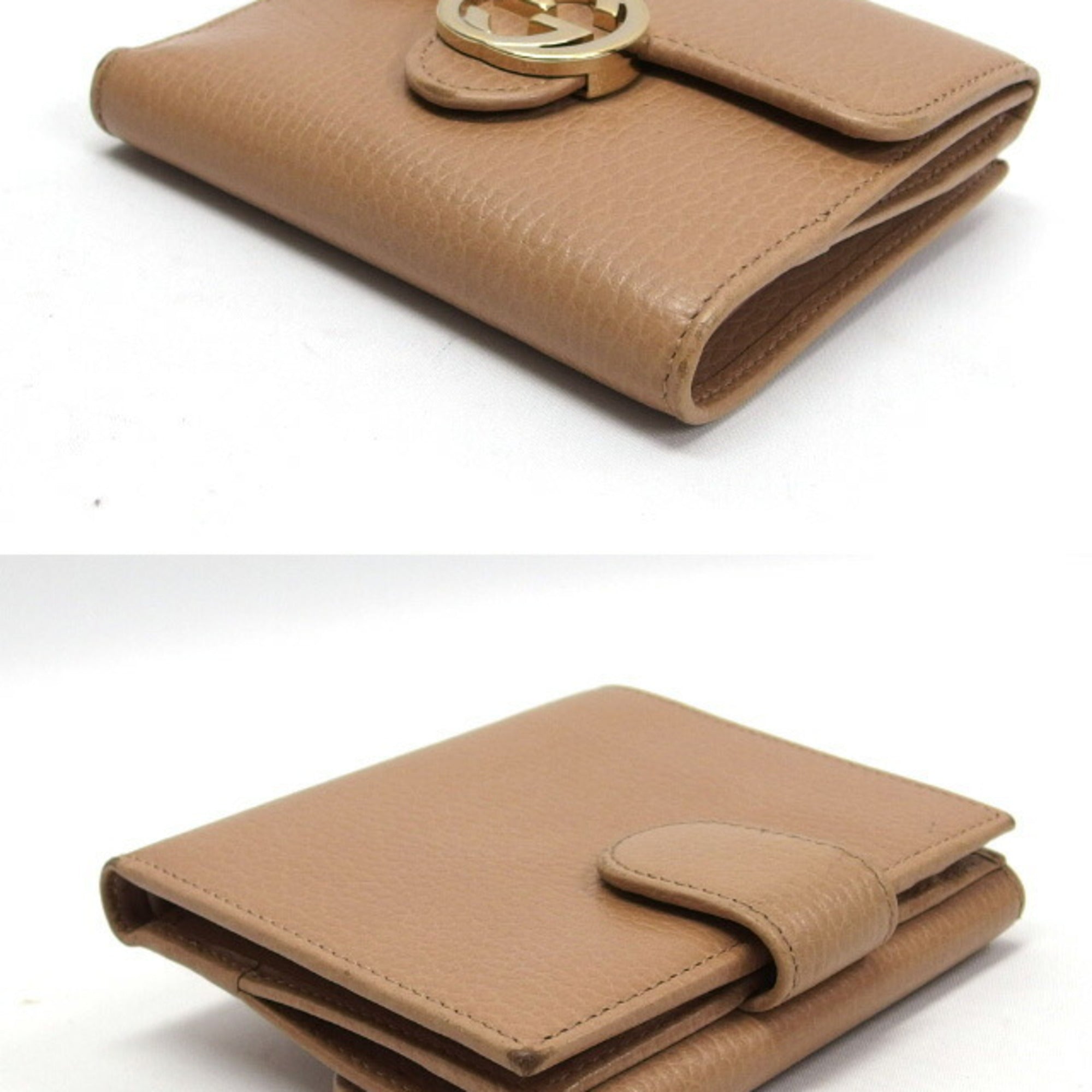 Gucci Beige Champagne Gold Leather Coin Purse/Coin Case (Pre-Owned)