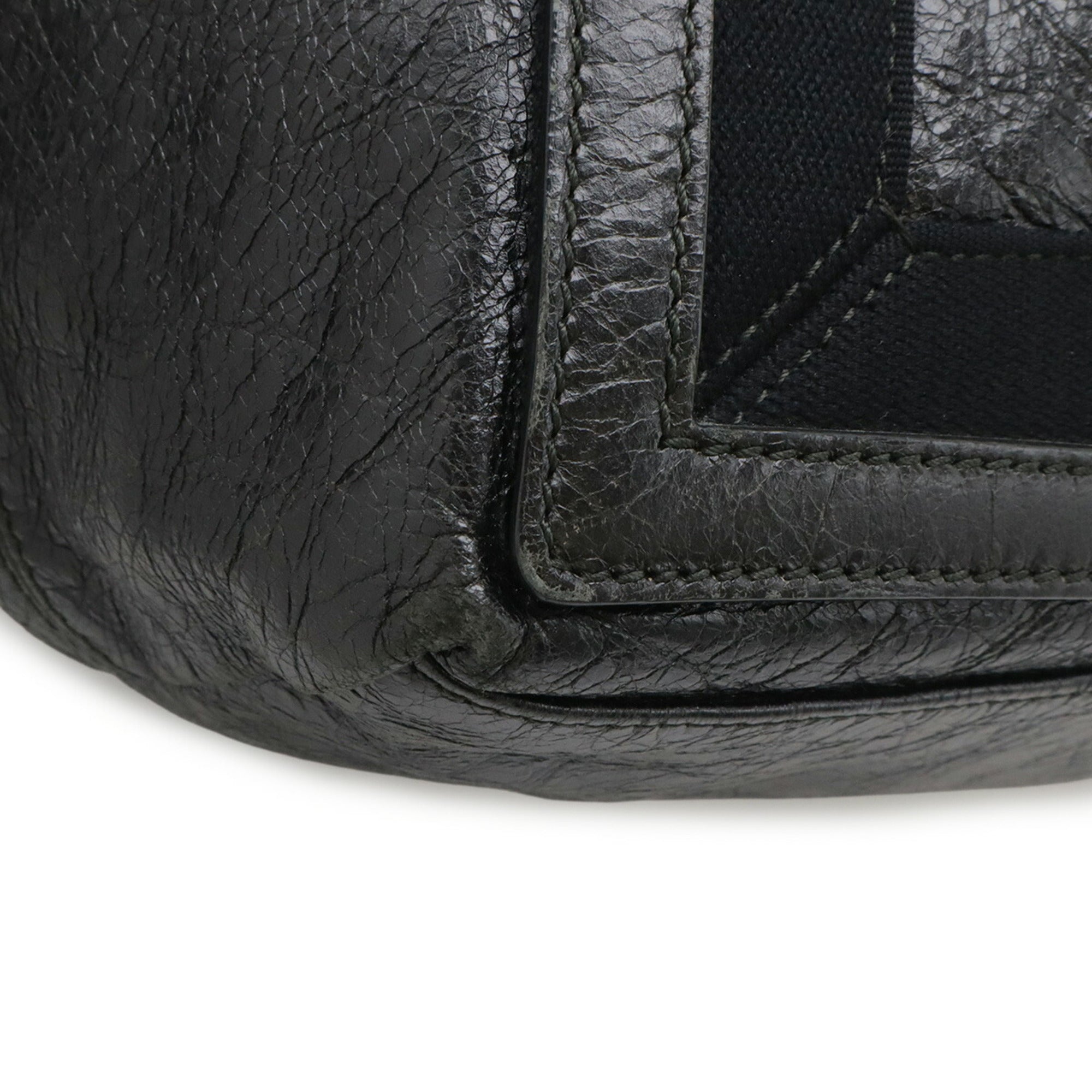 Balenciaga Black Leather Handbag Tote Bag (Pre-Owned)