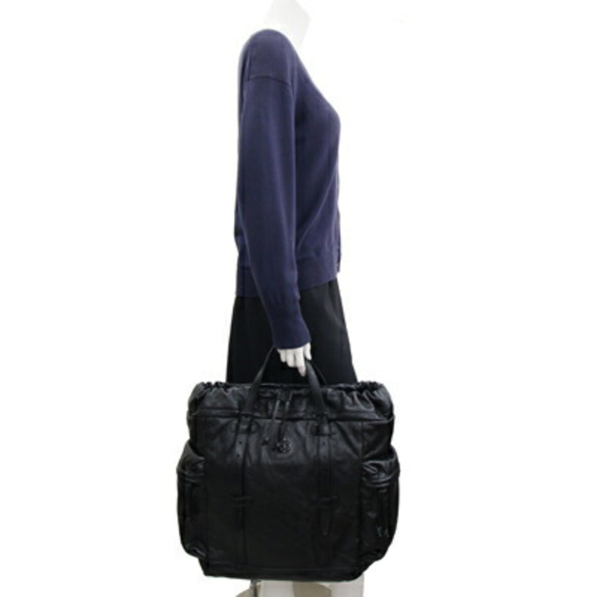 Gucci Black Leather Tote Bag (Pre-Owned)