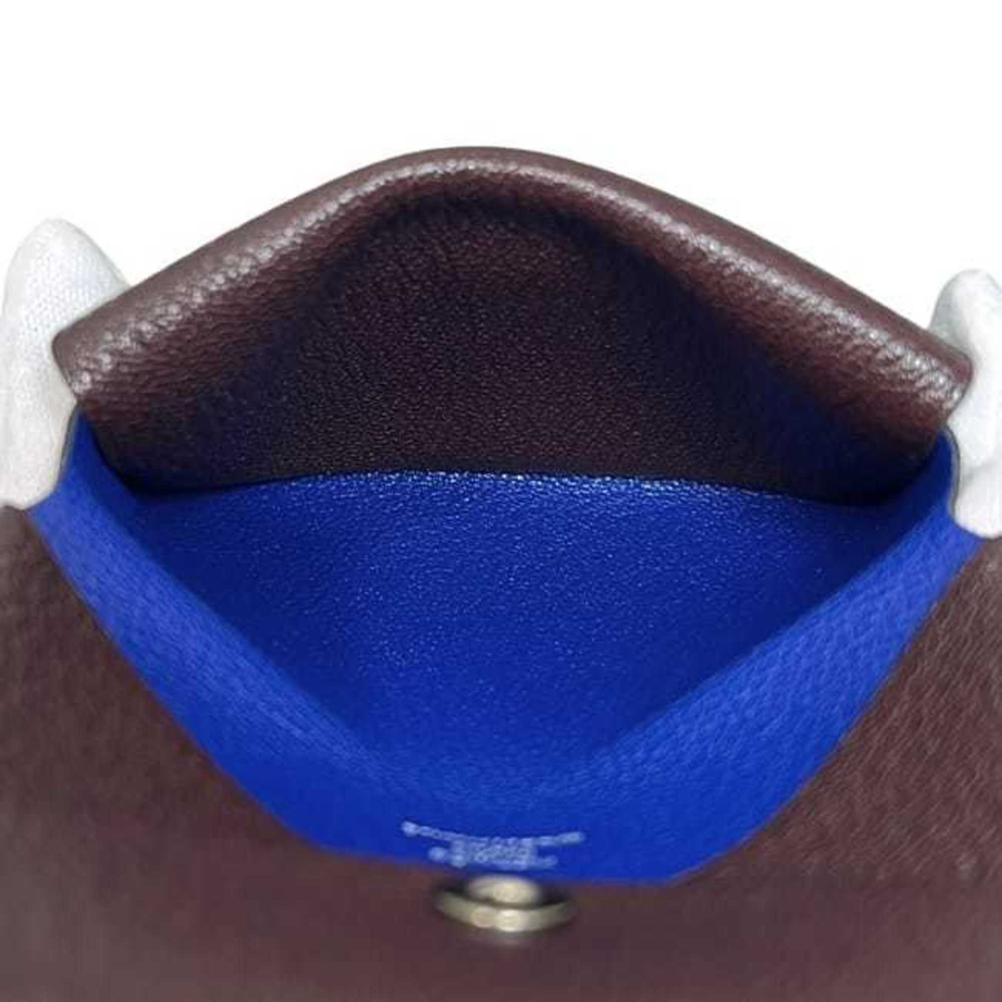Hermes Blue Brown Leather Wallet (Bi-Fold) (Pre-Owned)