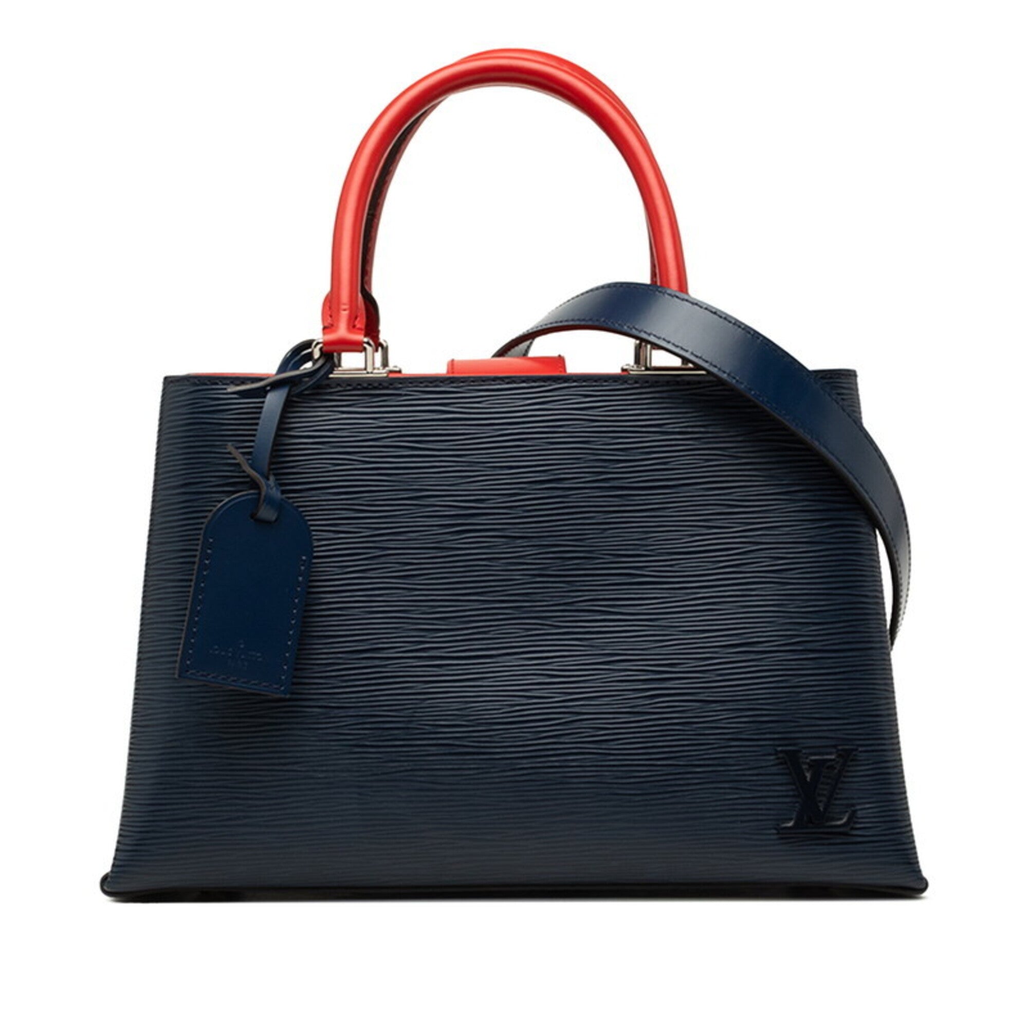 Louis Vuitton Blue Coquelicots Indigo Leather Handbag Shoulder Bag (Pre-Owned)