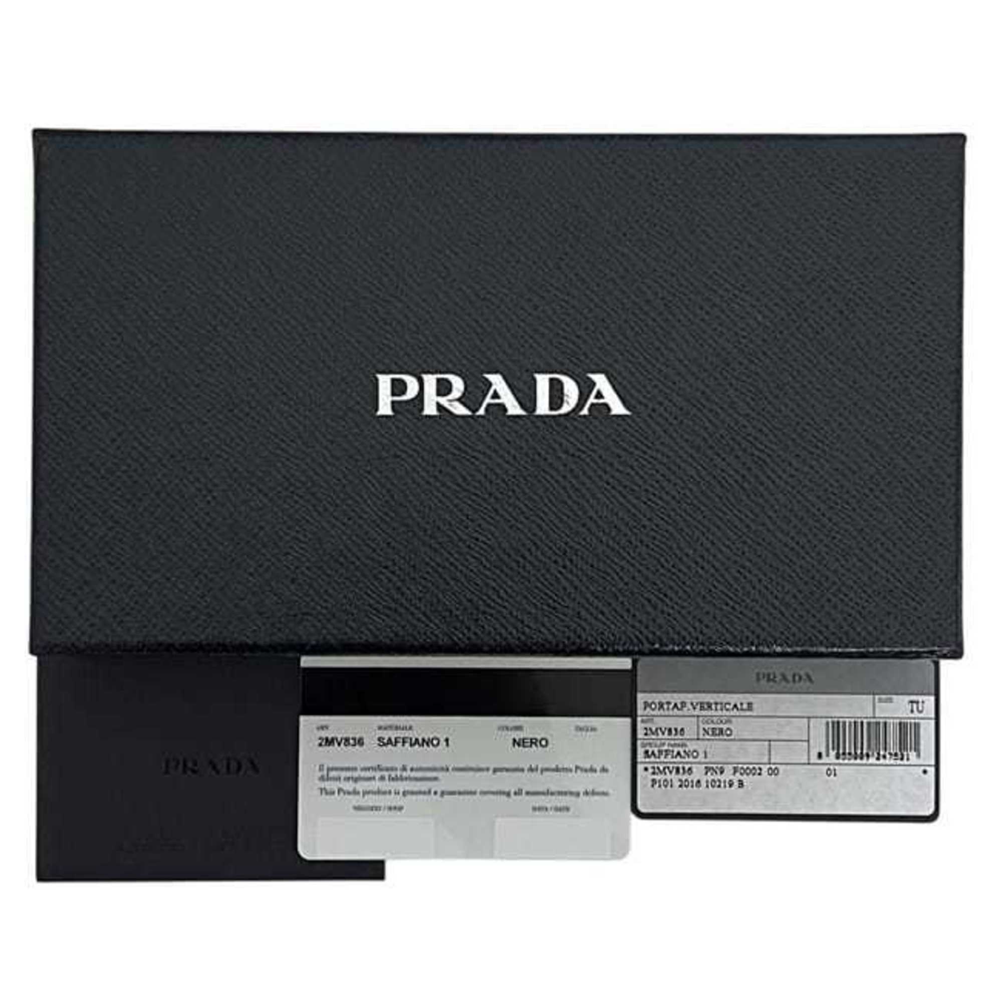 Prada Black Nero Saffiano Long Wallet (Bi-Fold) (Pre-Owned)