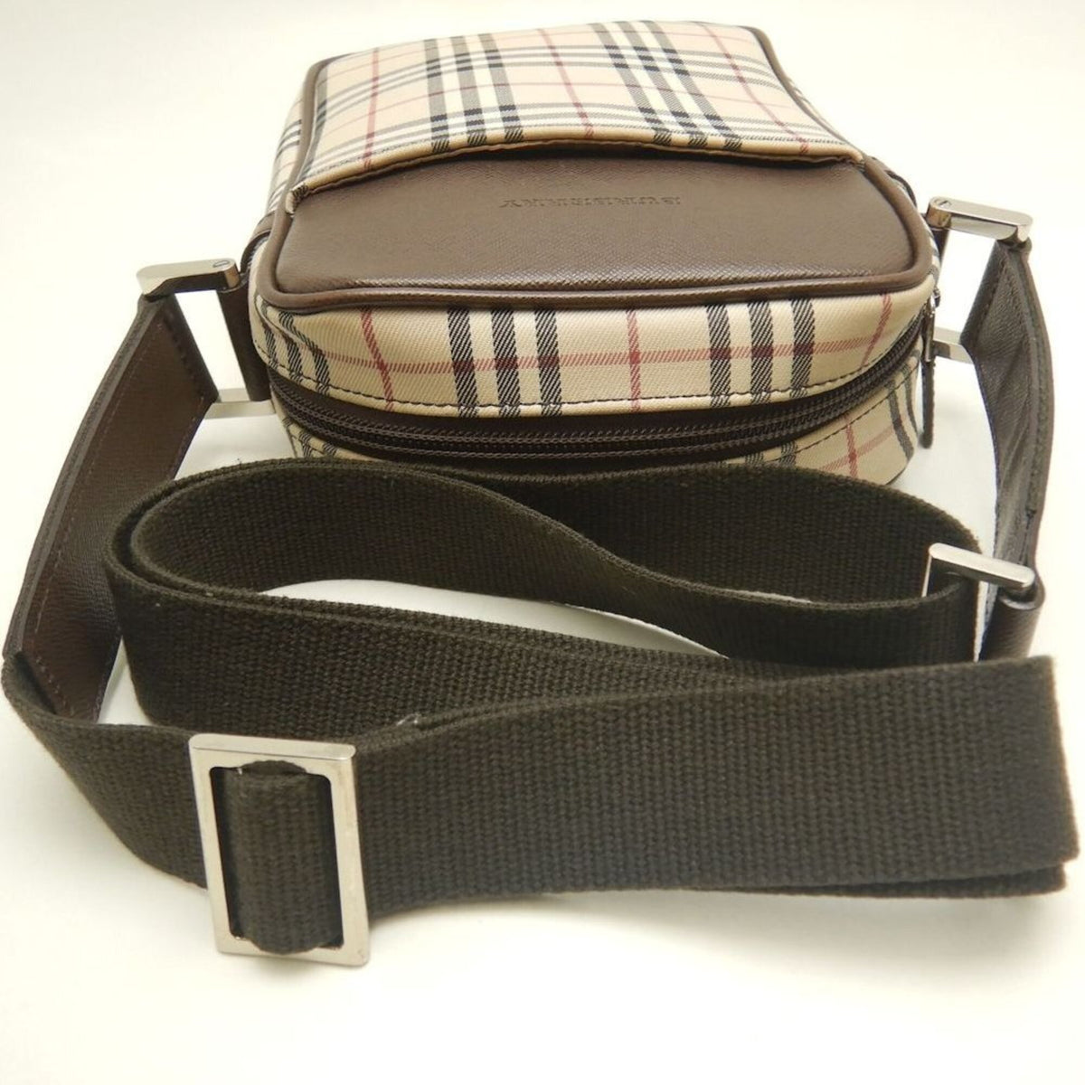 Burberry Brown Canvas Leather Shoulder Bag (Pre-Owned)
