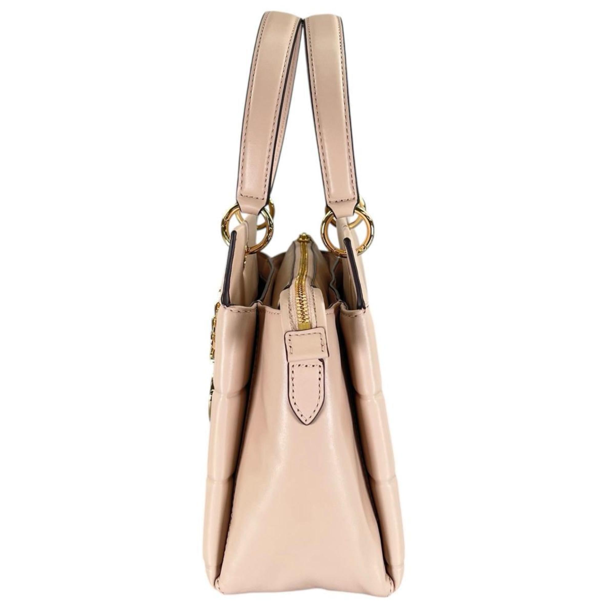 Michael Kors Pink Beige Leather Handbag Shoulder Bag (Pre-Owned)