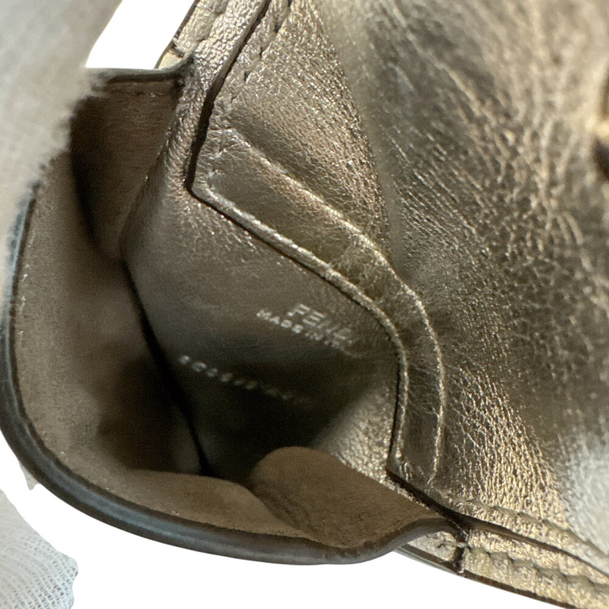 Fendi Silver Leather Fanny Pack (Pre-Owned)