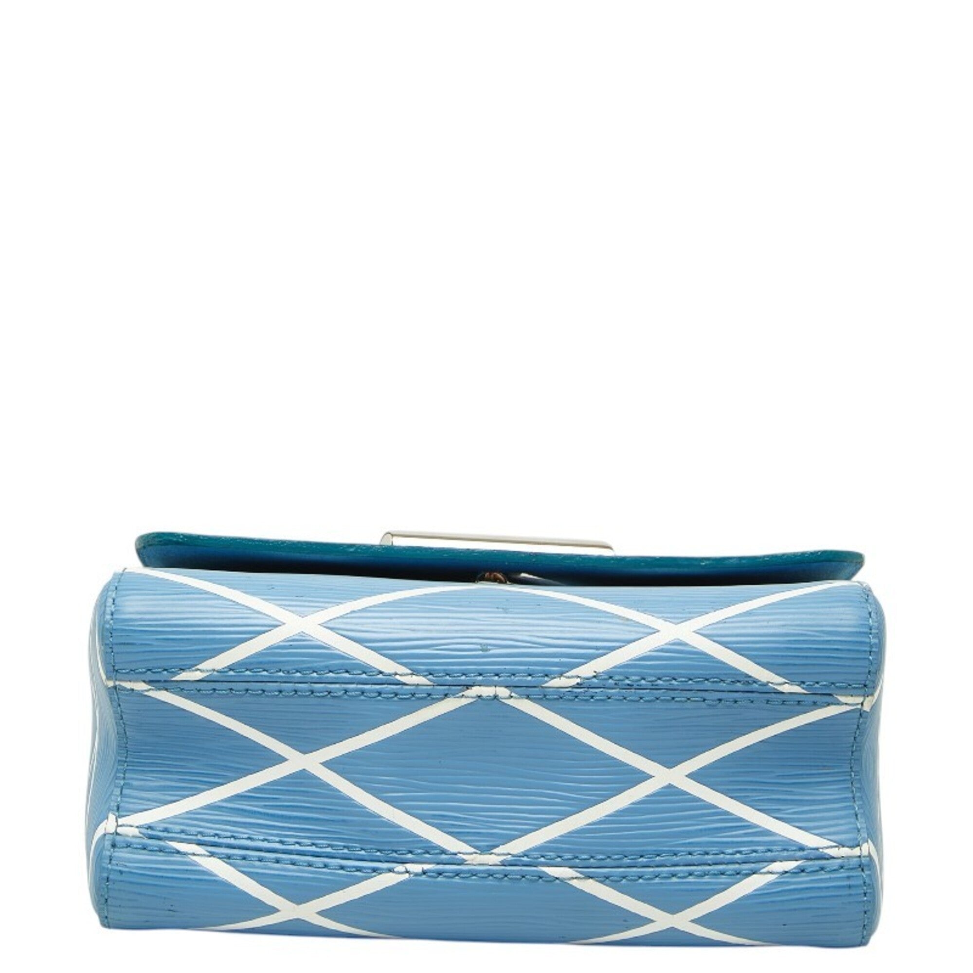 Louis Vuitton Blue White Leather Shoulder Bag (Pre-Owned)