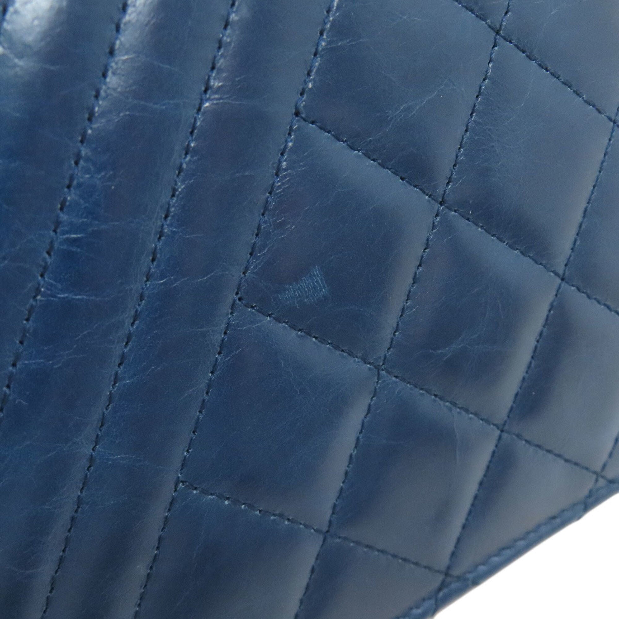 Chanel Matelasse Blue Leather Chain/Shoulder Wallet (Pre-Owned)