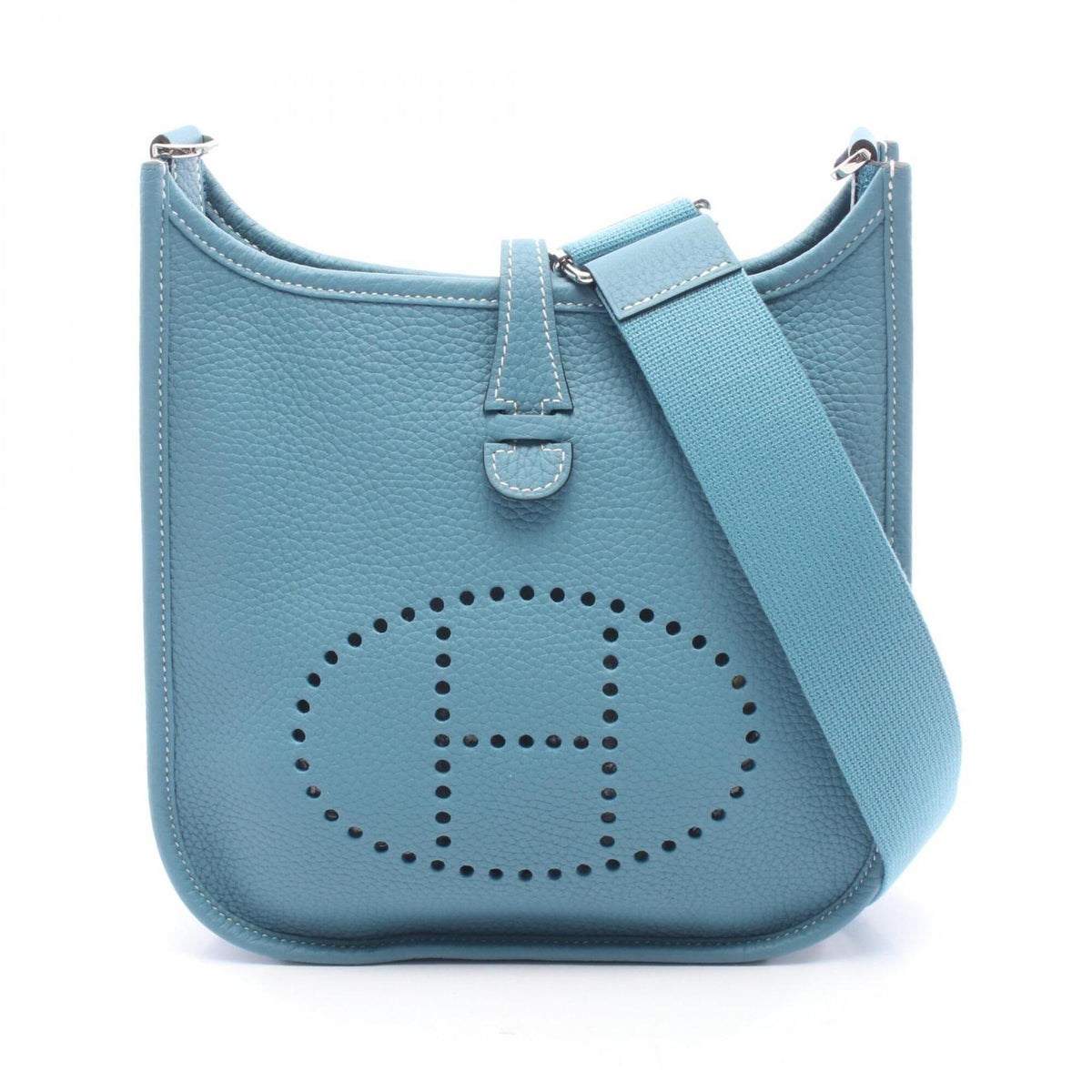 Hermes Blue Blue Jean Taurillon Clemence Leather Shoulder Bag (Pre-Owned)