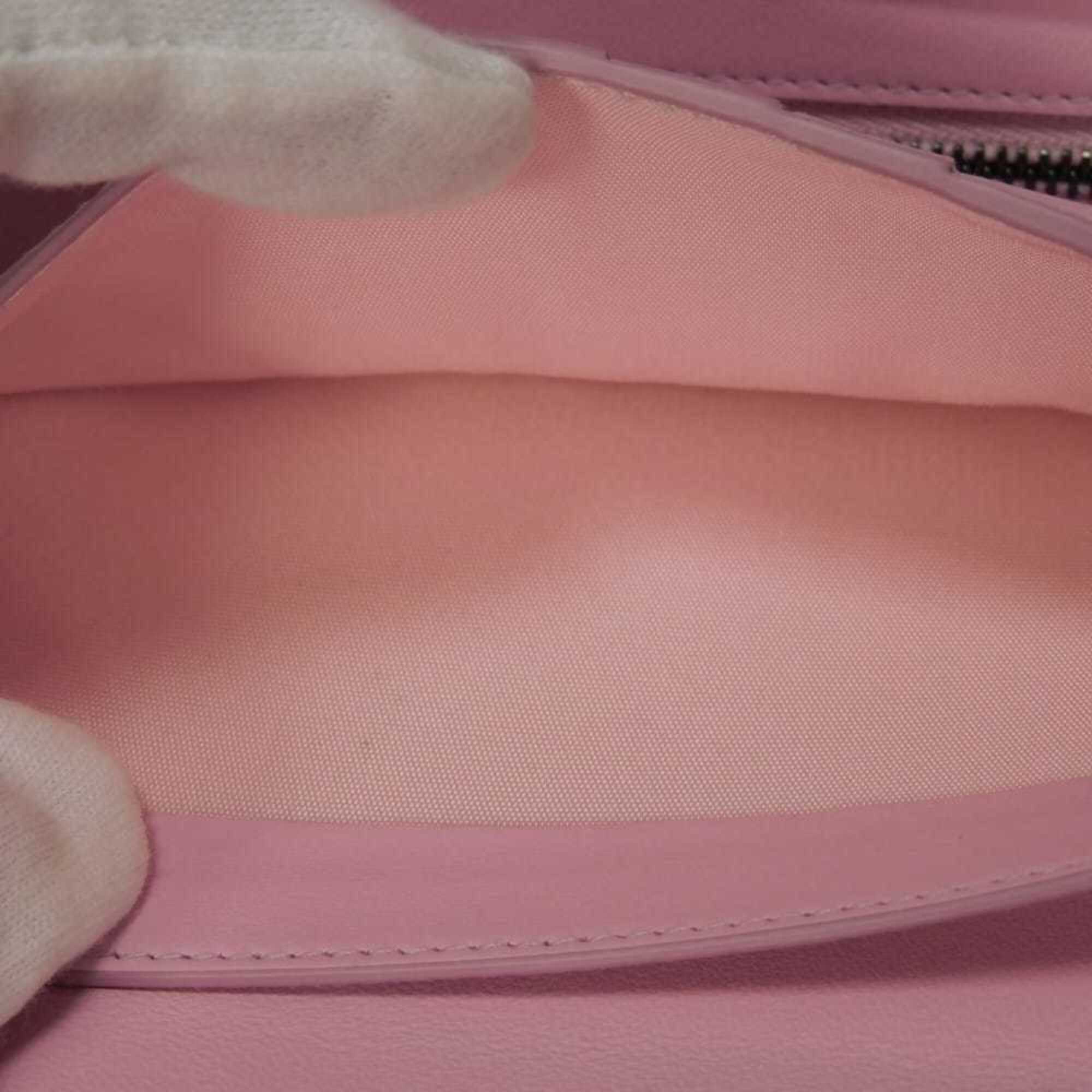 Salvatore Ferragamo Pink Leather Long Wallet (Tri-Fold) (Pre-Owned)