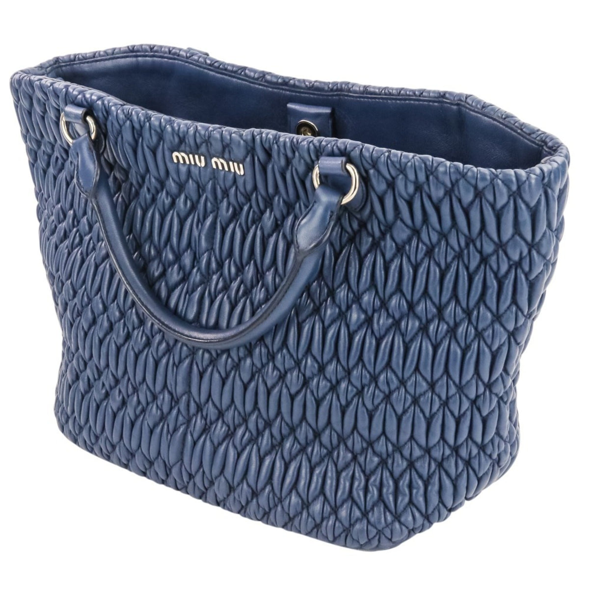 Miu Miu Blue Leather Handbag Shoulder Bag (Pre-Owned)
