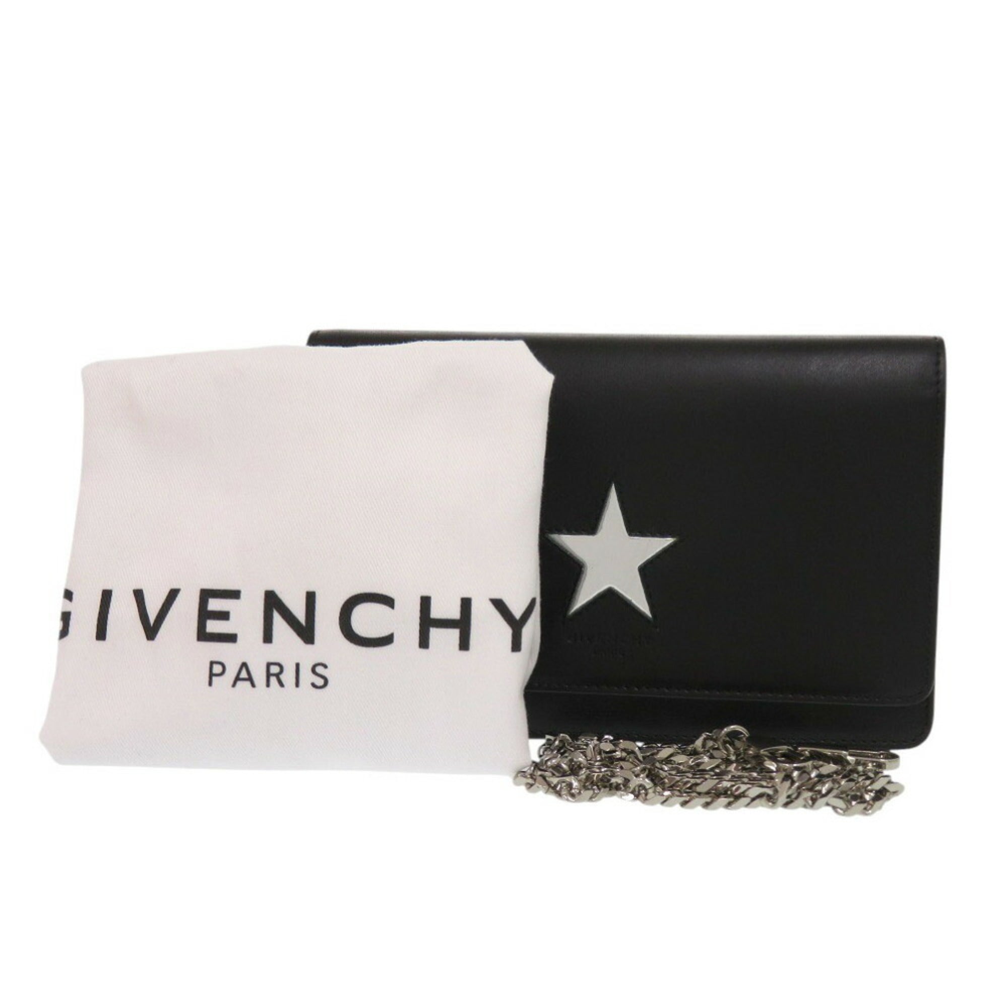 Givenchy Black Leather Chain/Shoulder Wallet (Pre-Owned)