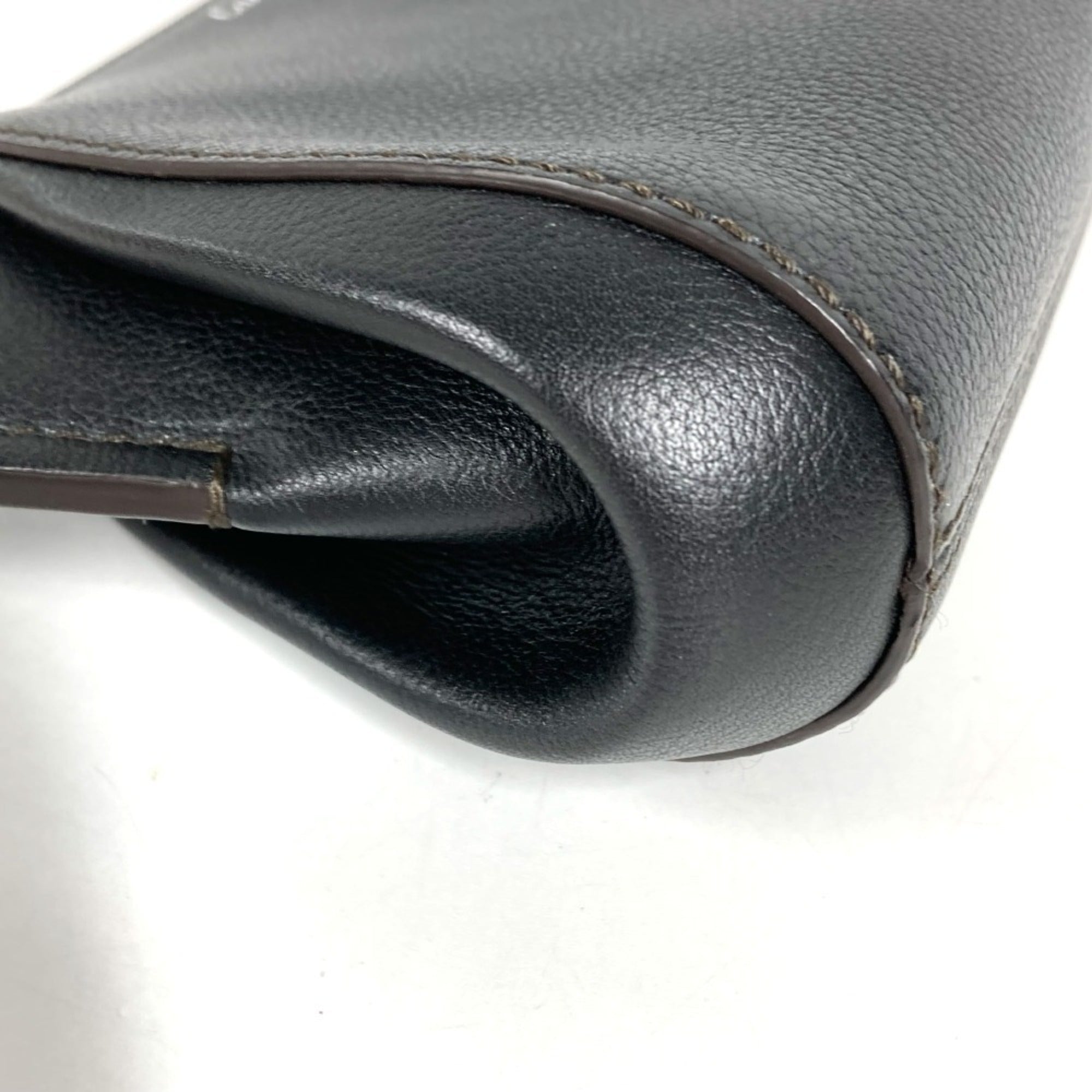 Cartier Black Leather Clutch Bag Handbag Pouch (Pre-Owned)