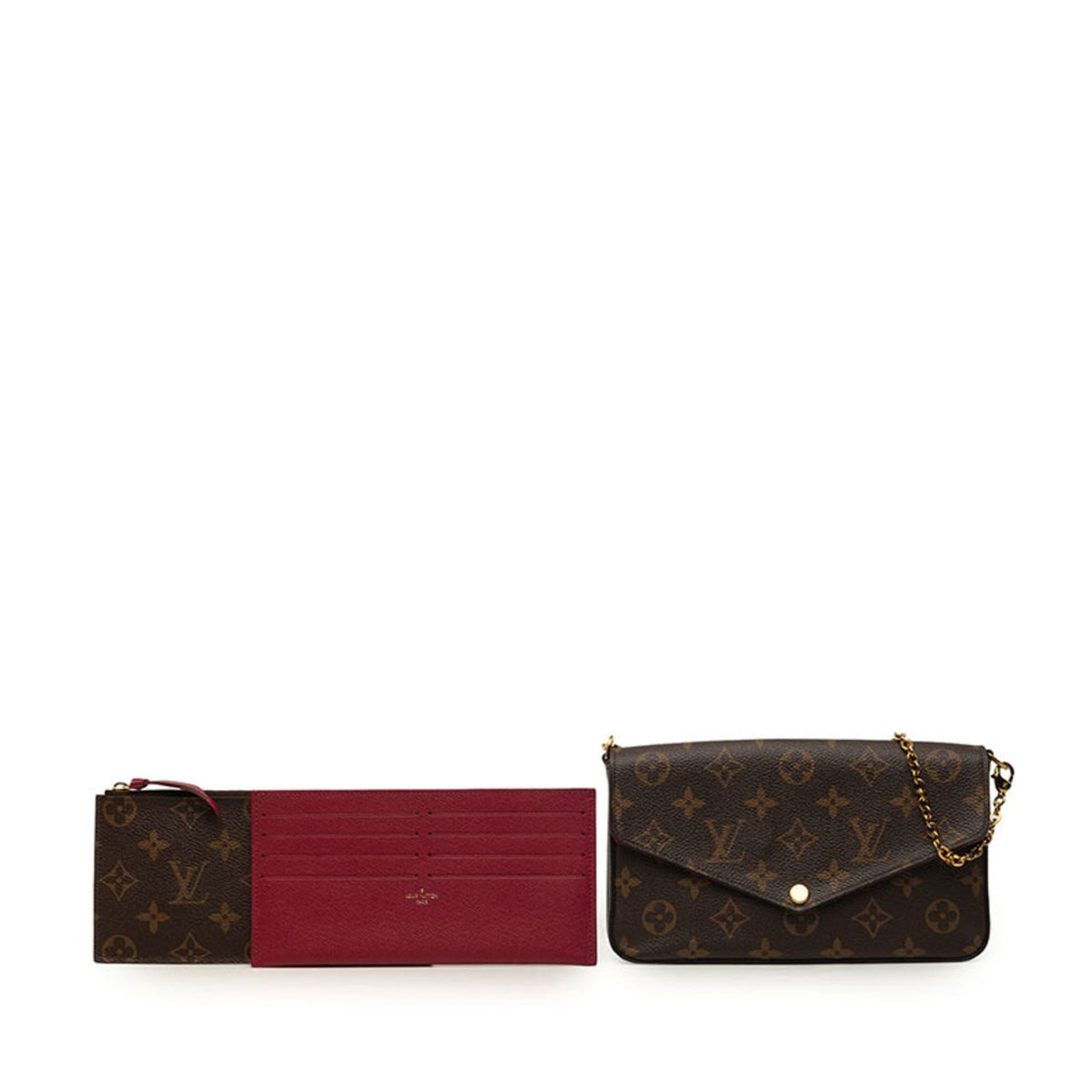 Louis Vuitton Brown Fuchsia Monogram White Monogram Pochette Shoulder Bag (Pre-Owned)