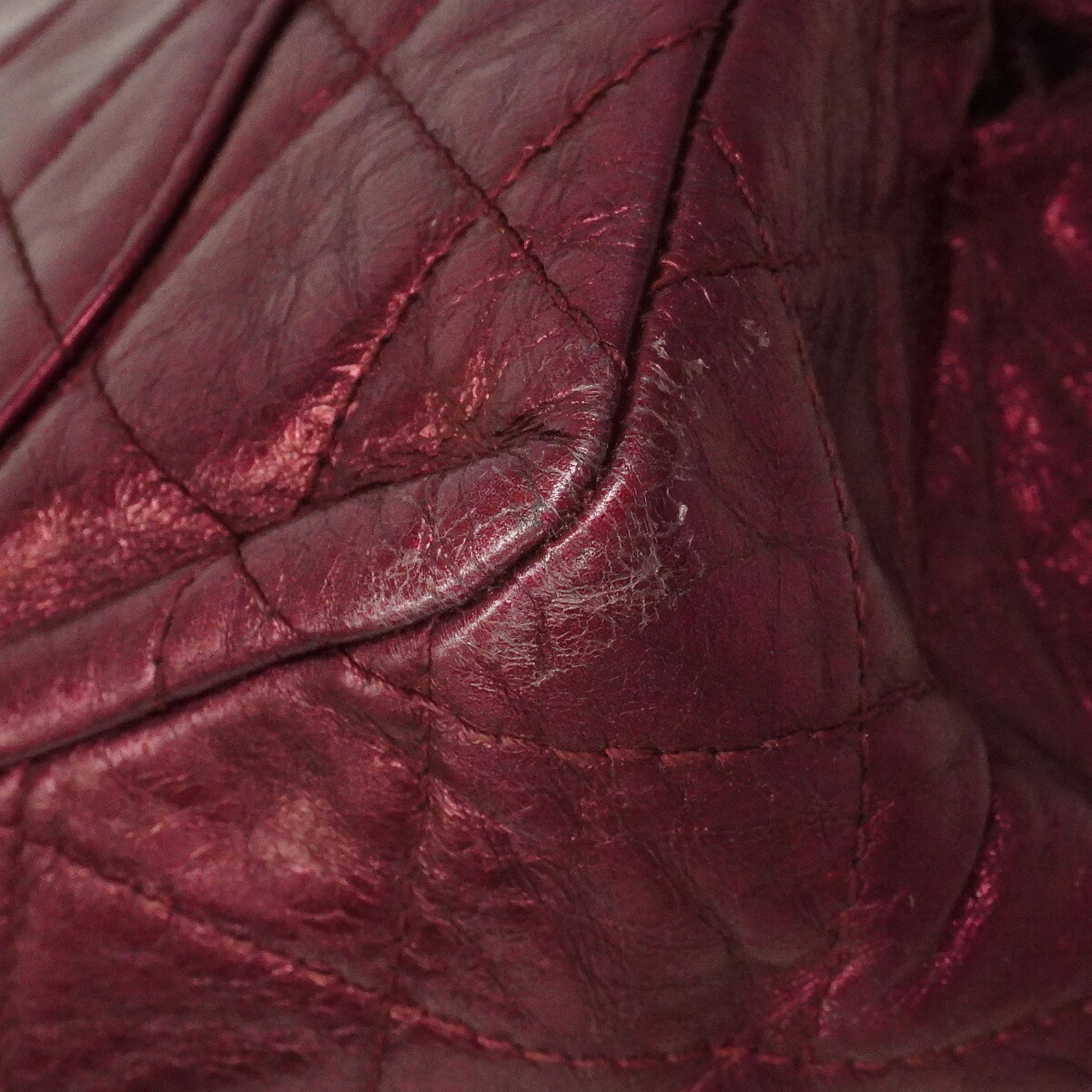 Chanel Bordeaux Leather Shoulder Bag (Pre-Owned)