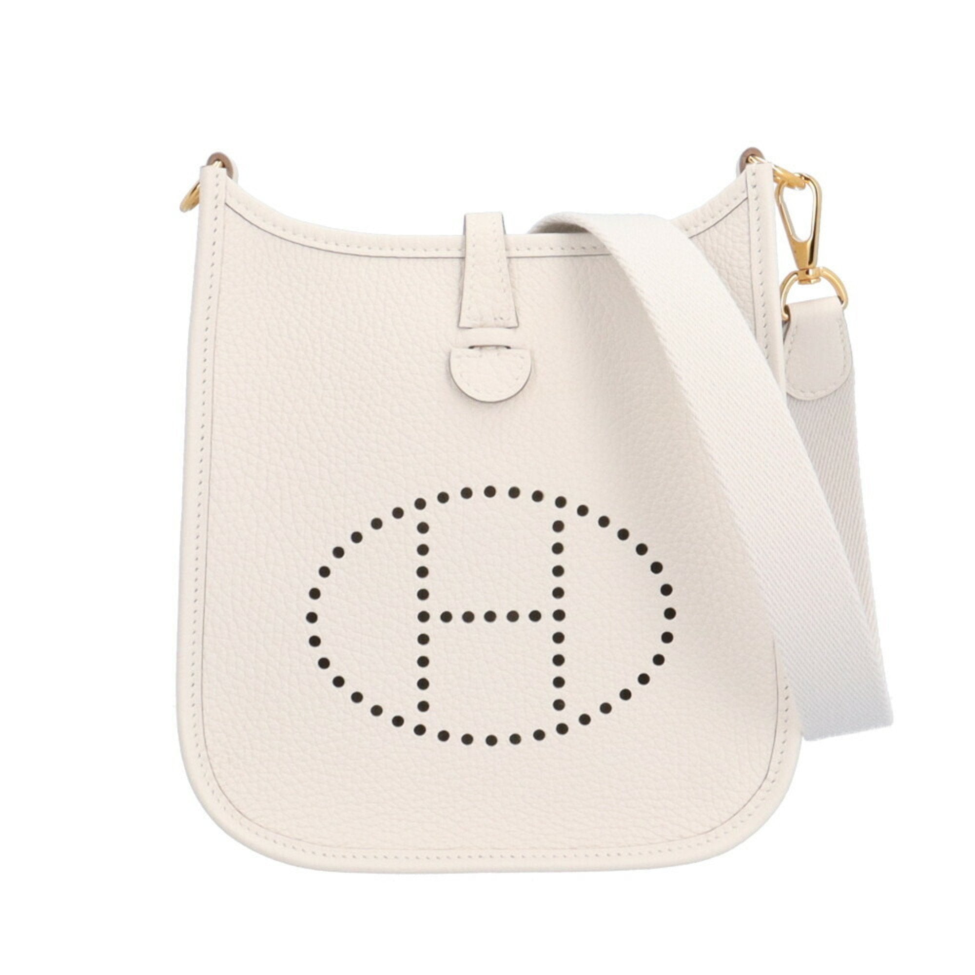 Hermes Evelyne White Leather Shoulder Bag (Pre-Owned)