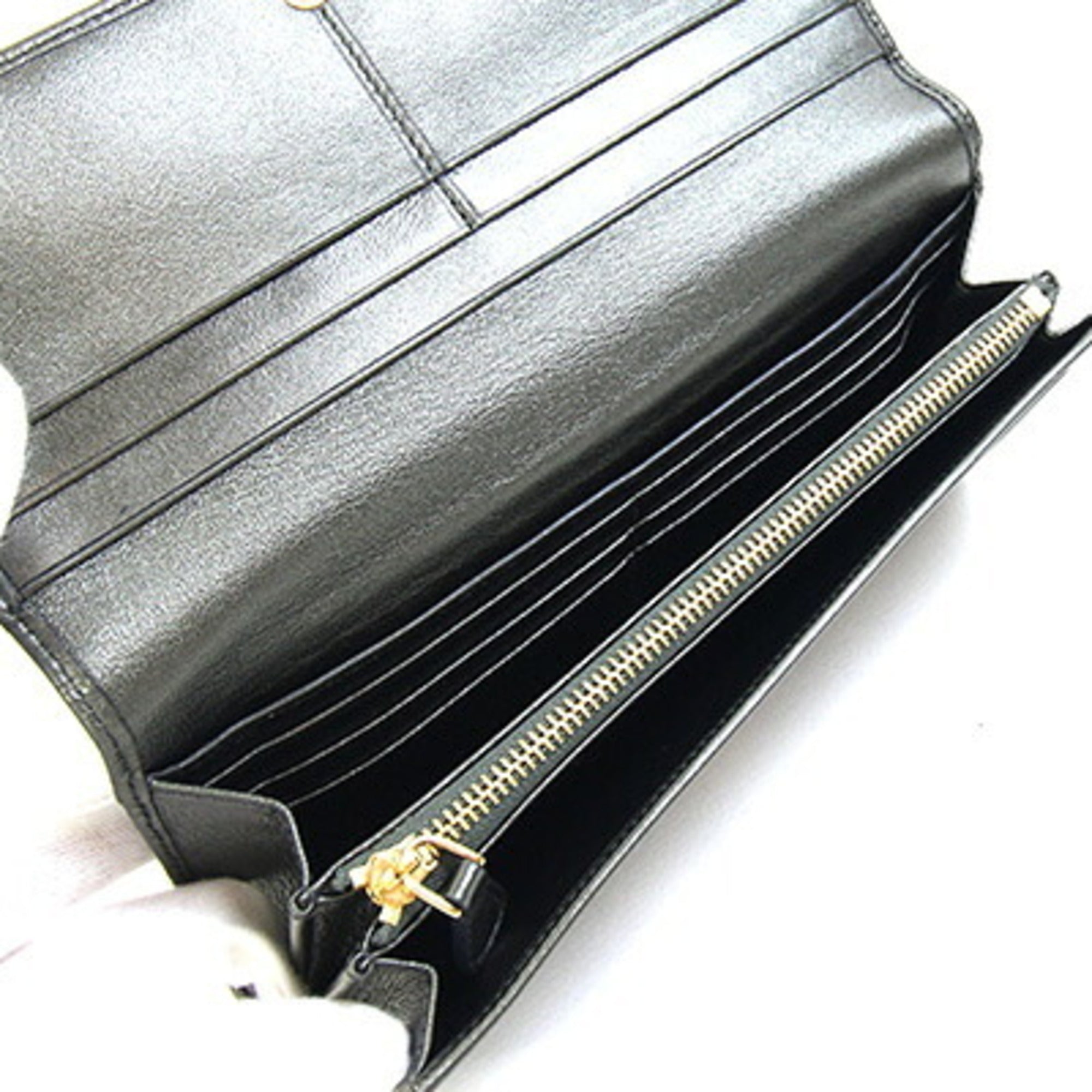 Loewe Metallic Green Leather Long Wallet (Bi-Fold) (Pre-Owned)