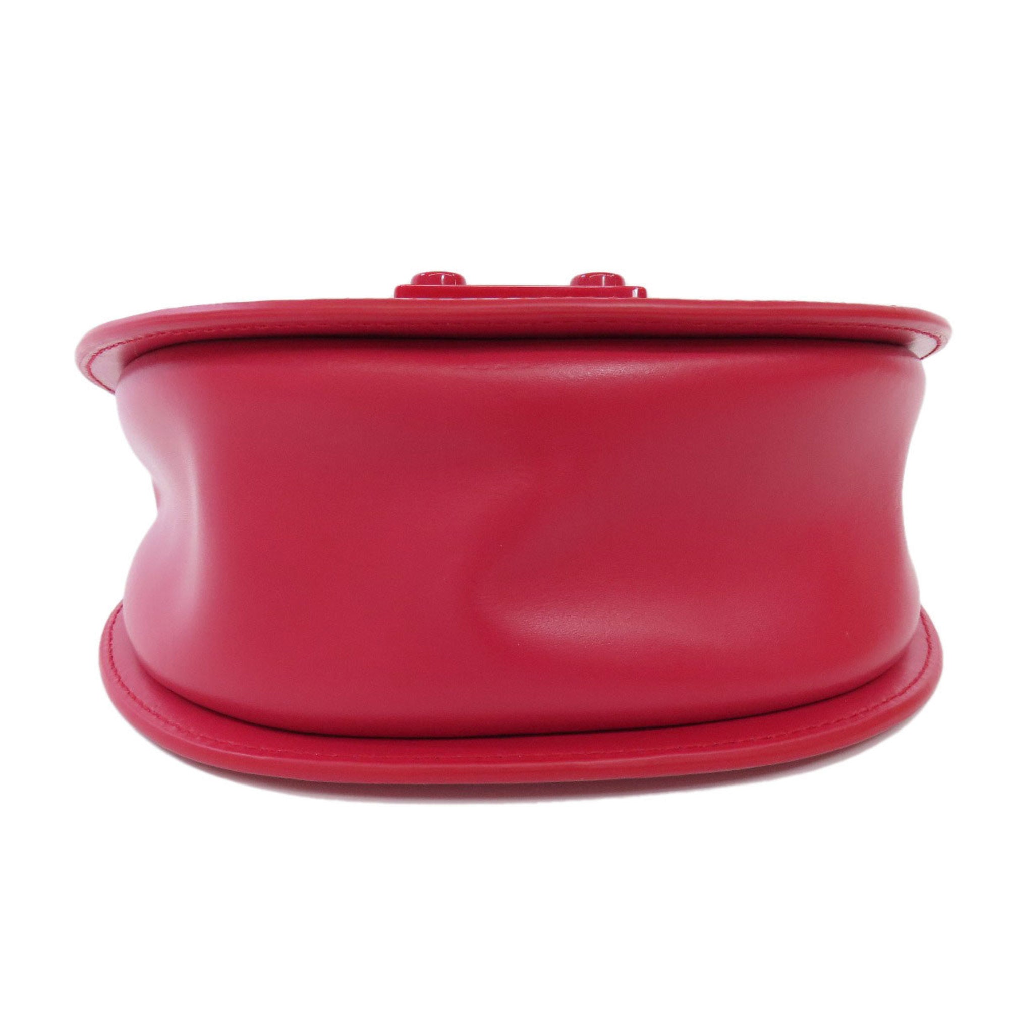 Furla Red Color Leather Shoulder Bag (Pre-Owned)