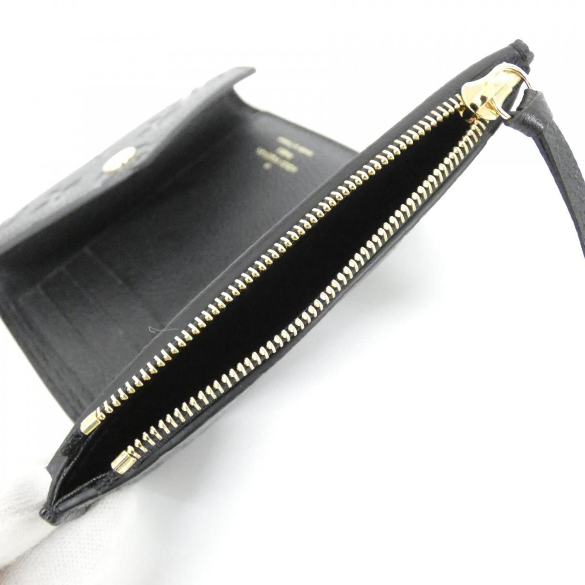 Louis Vuitton Black Leather Wallet (Tri-Fold) (Pre-Owned)