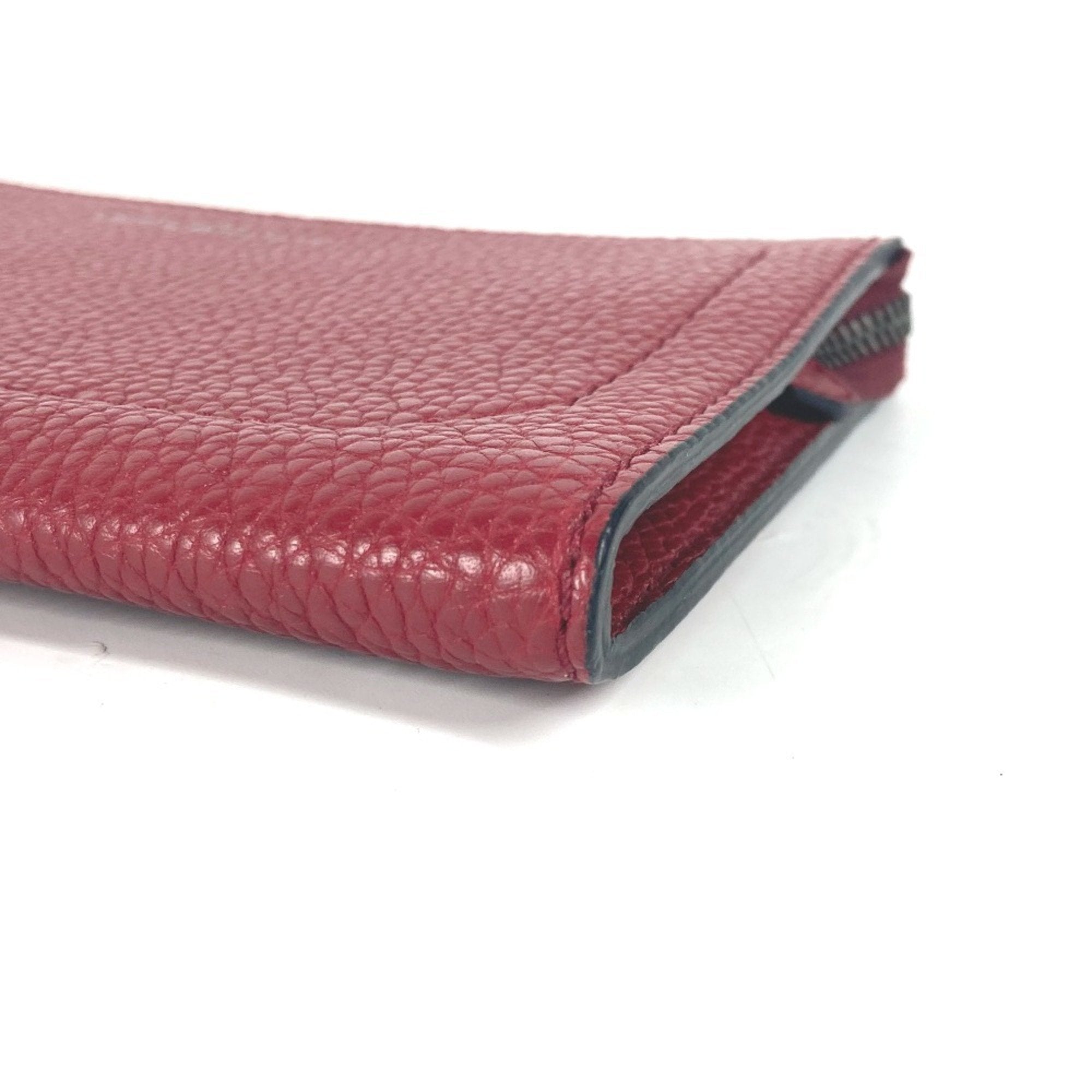 Salvatore Ferragamo Red Color Leather Clutch Bag Pouch (Pre-Owned)