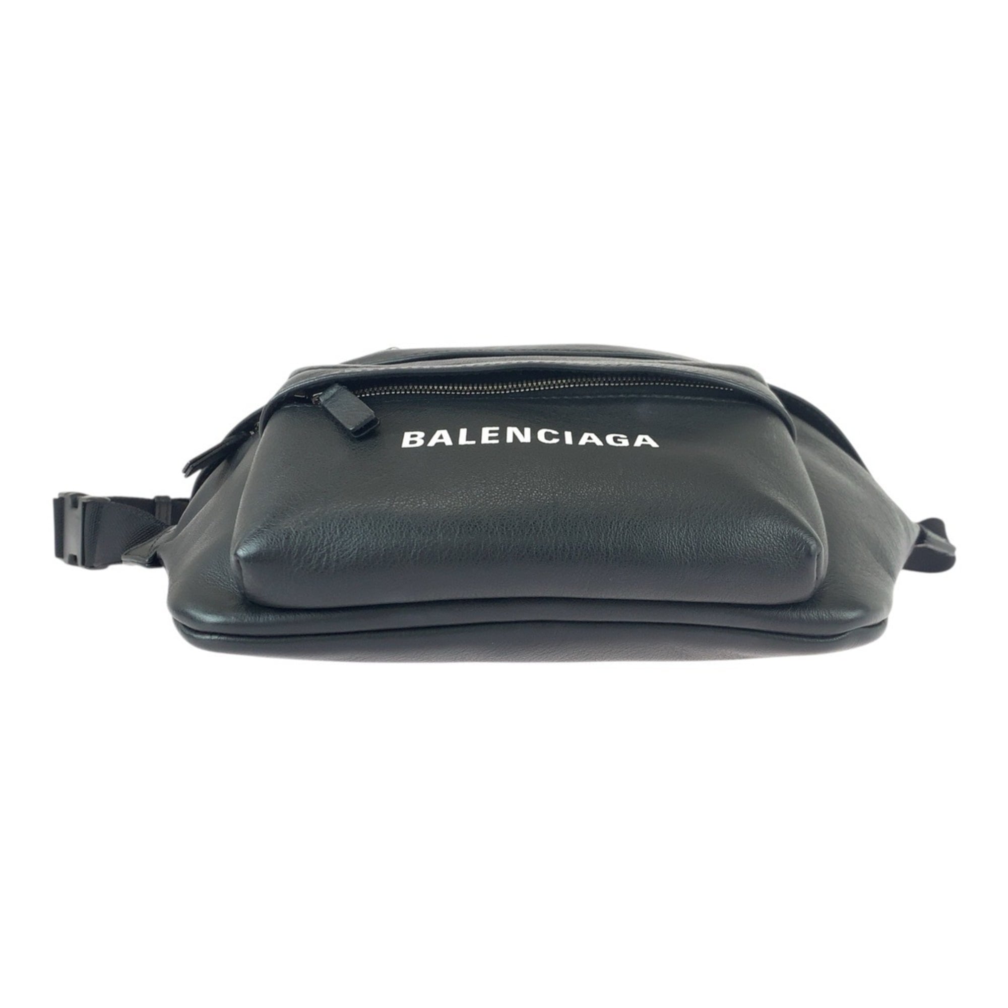 Balenciaga Black White Leather Fanny Pack Sling Bag (Pre-Owned)