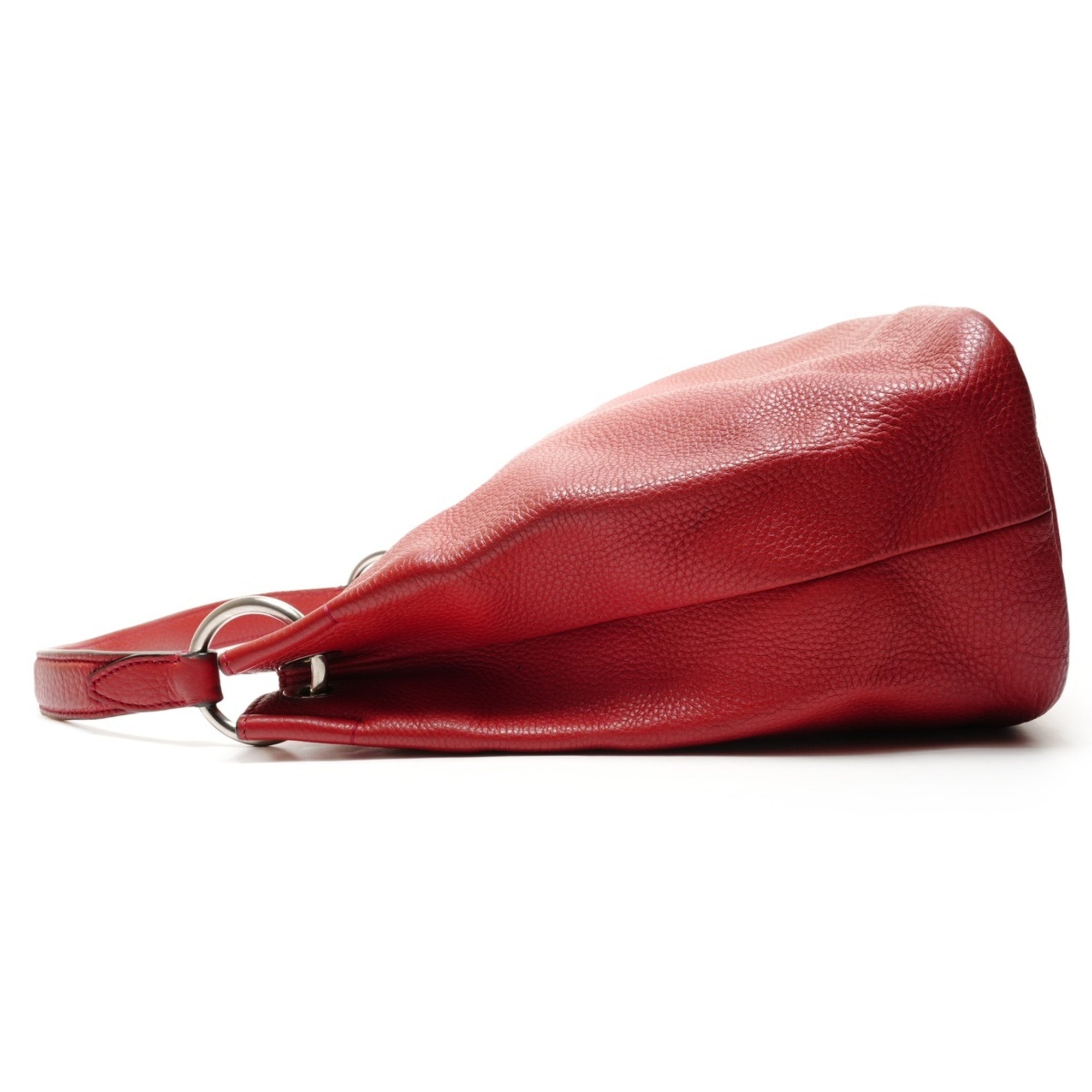 Prada Red Color Leather Shoulder Bag (Pre-Owned)