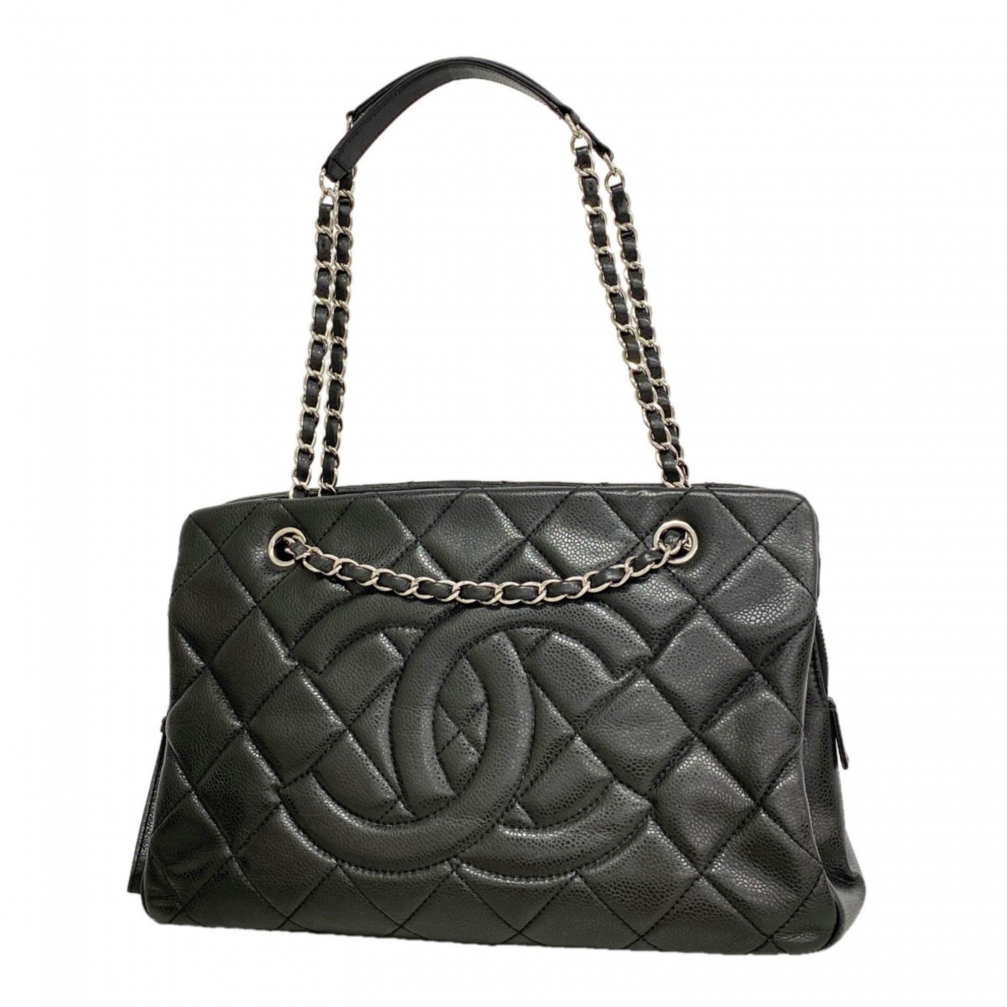 Chanel Black Grained Calfskin Shoulder Bag (Pre-Owned)