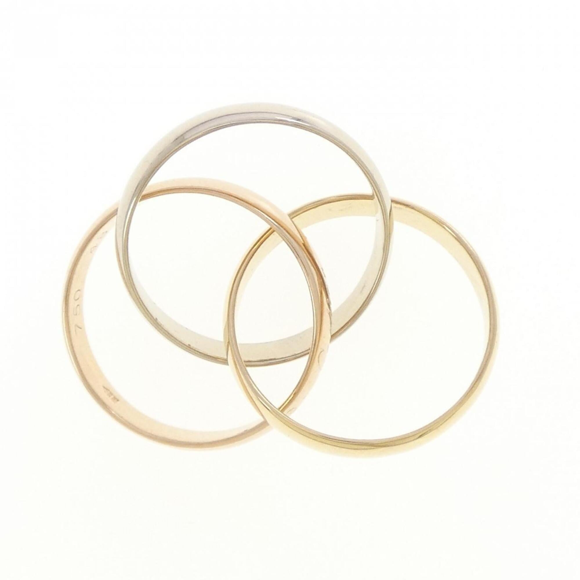 Cartier Trinity Pink Gold White Gold Yellow Gold Yellow Gold (18K) Pink Gold (18K) White Gold (18K) Band Ring (Pre-Owned)
