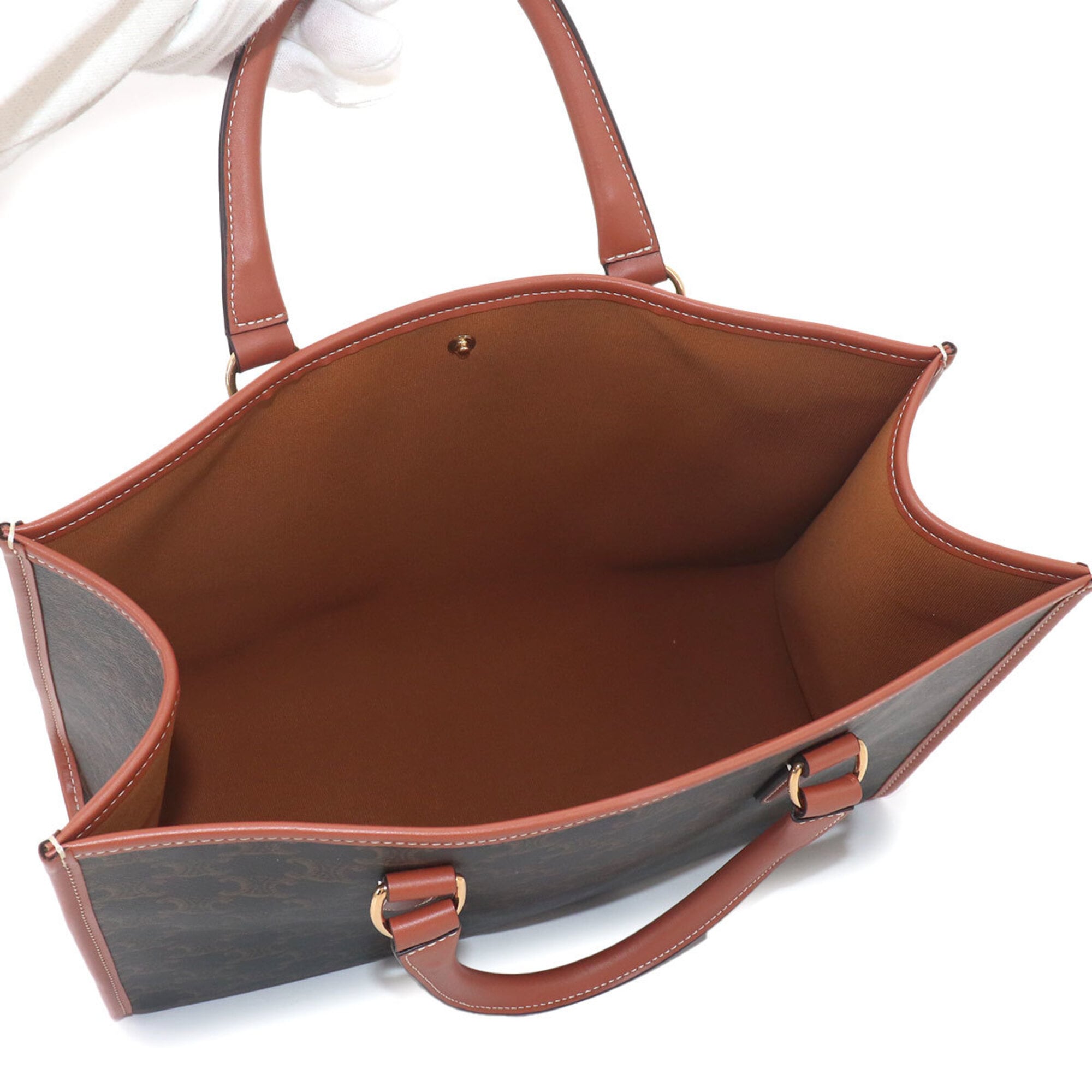 Celine Black Brown Pvc Leather Handbag Tote Bag (Pre-Owned)