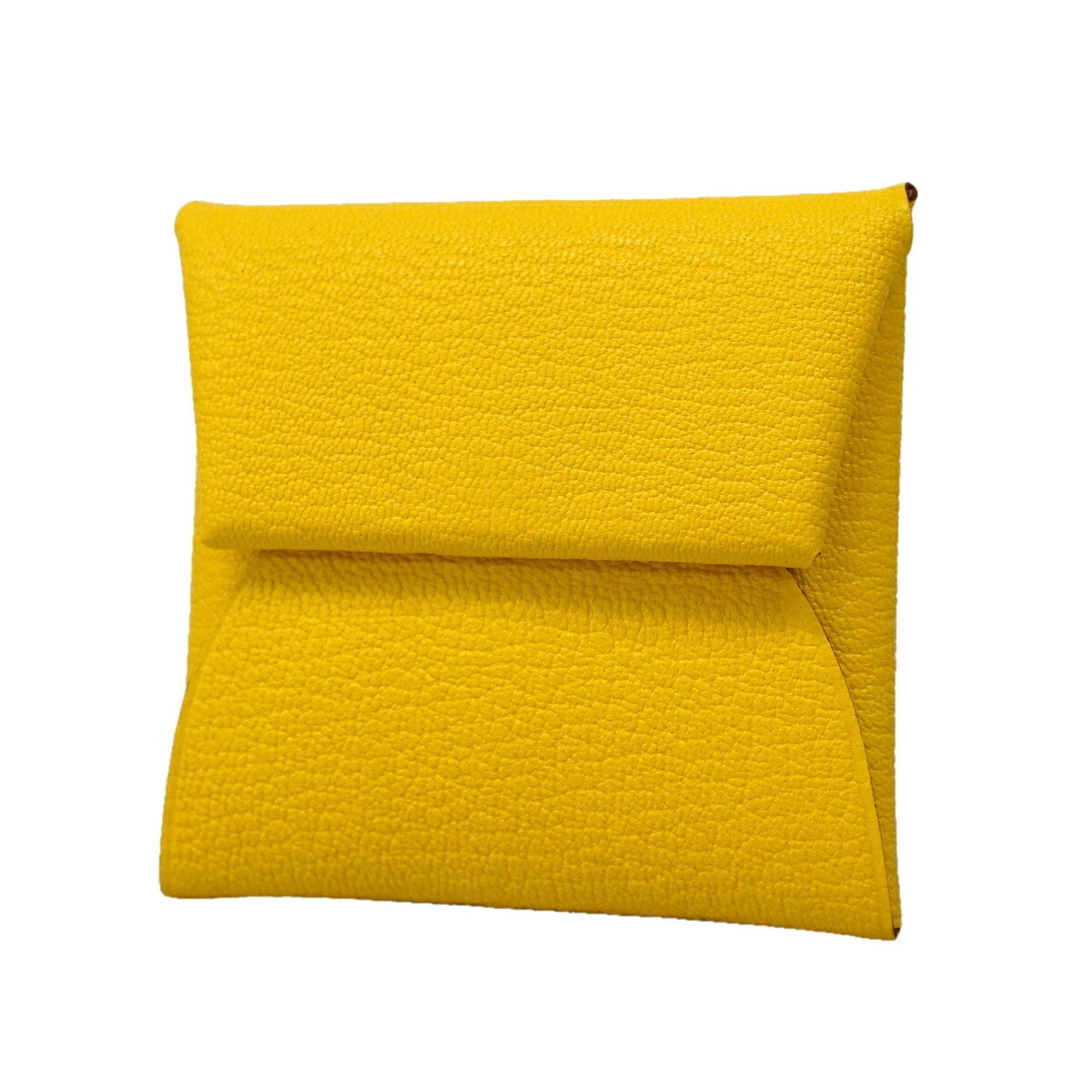 Hermes Yellow Chevre Myzore Leather Coin Purse/Coin Case (Pre-Owned)