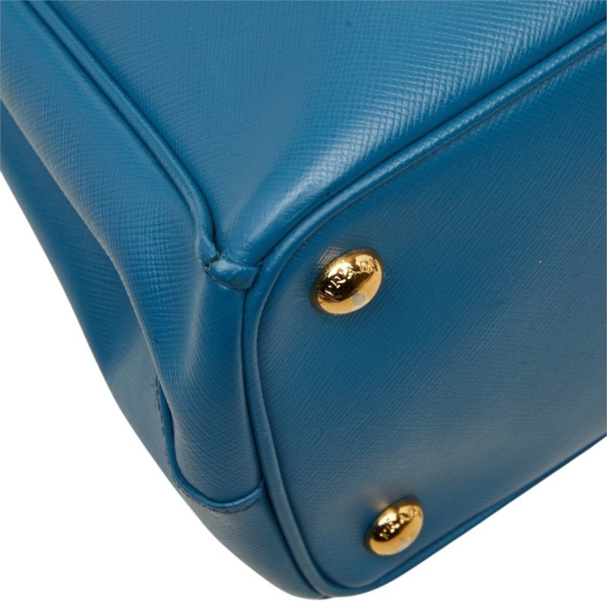 Prada Blue Leather Handbag Shoulder Bag (Pre-Owned)