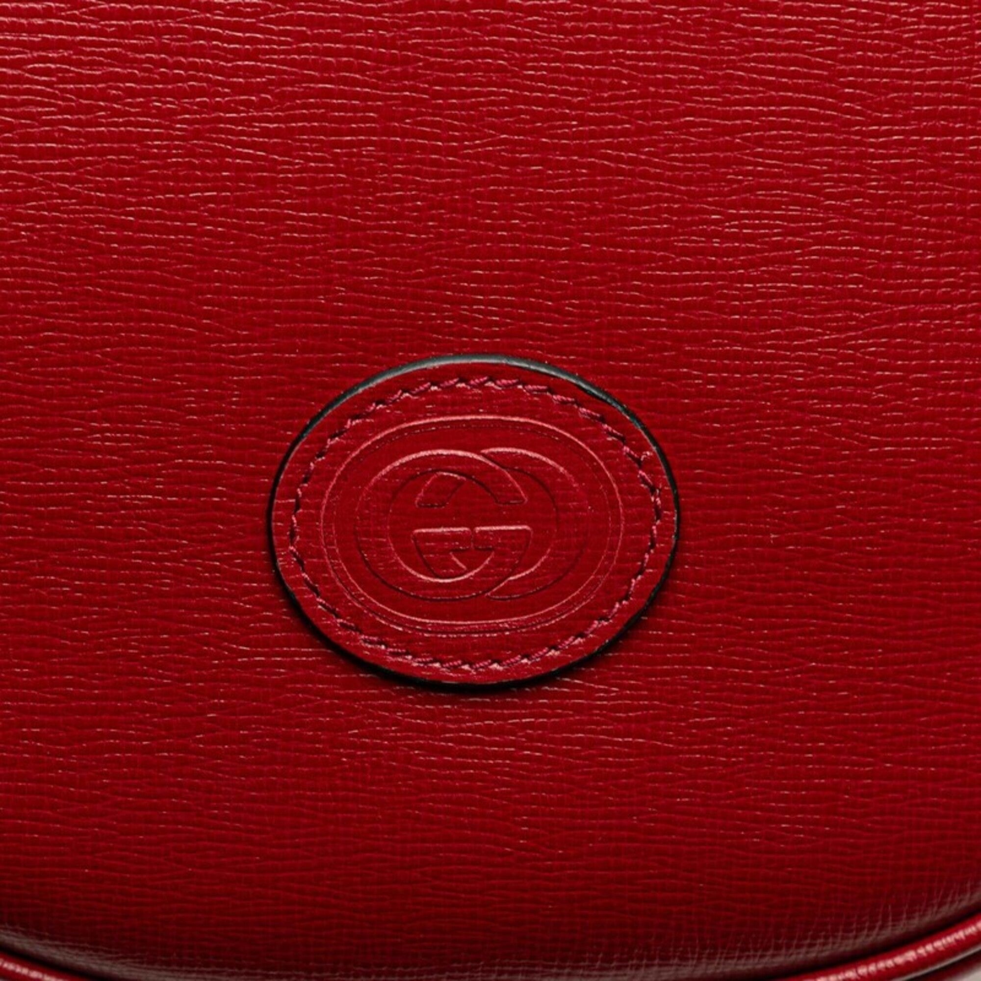 Gucci Red Color Leather Clutch Bag (Pre-Owned)