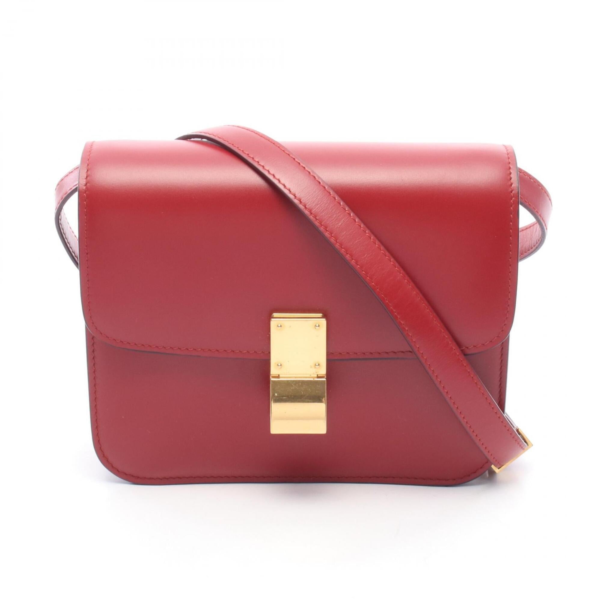 Celine Red Color Leather Handbag Shoulder Bag (Pre-Owned)