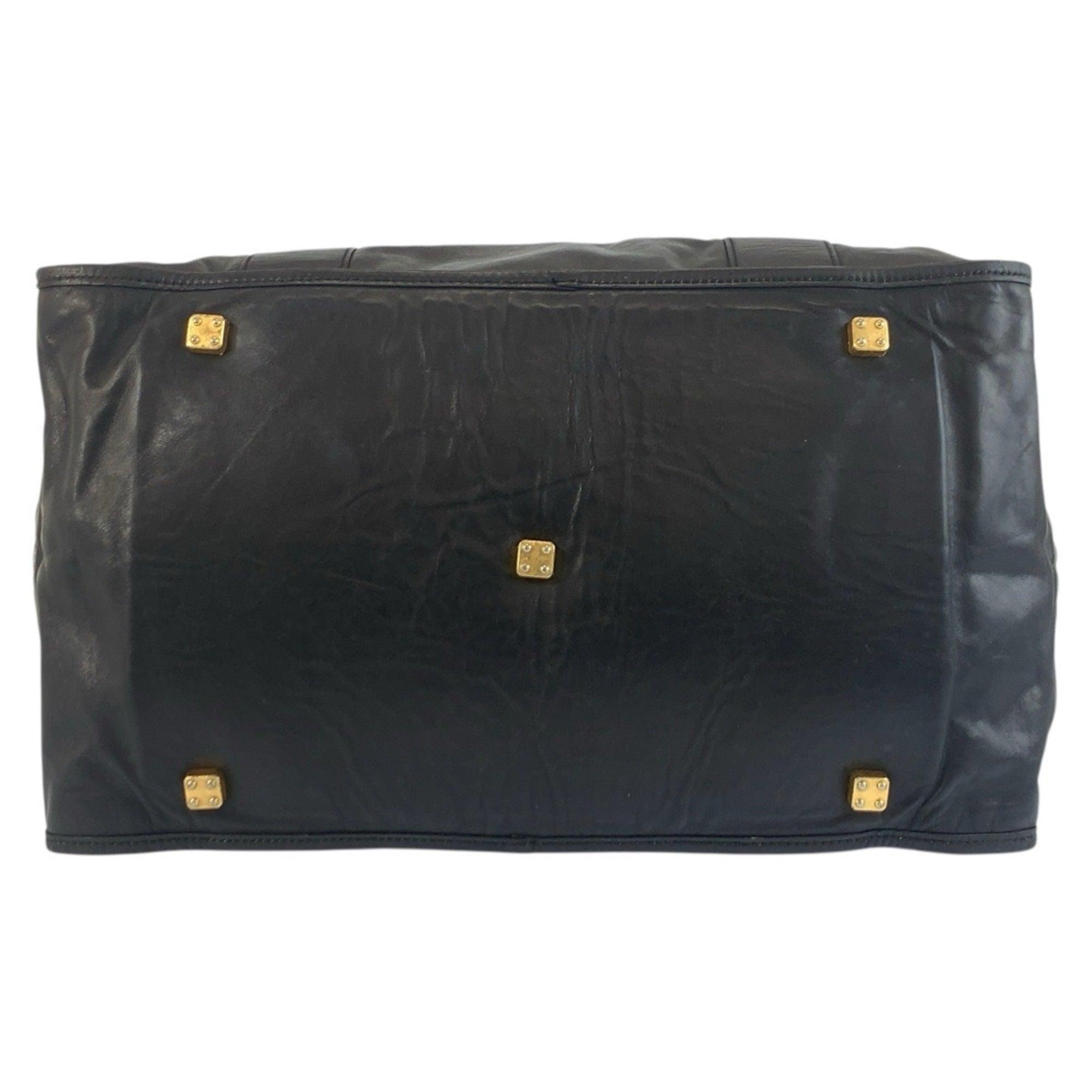 Loewe Black Leather Boston Bag Handbag (Pre-Owned)