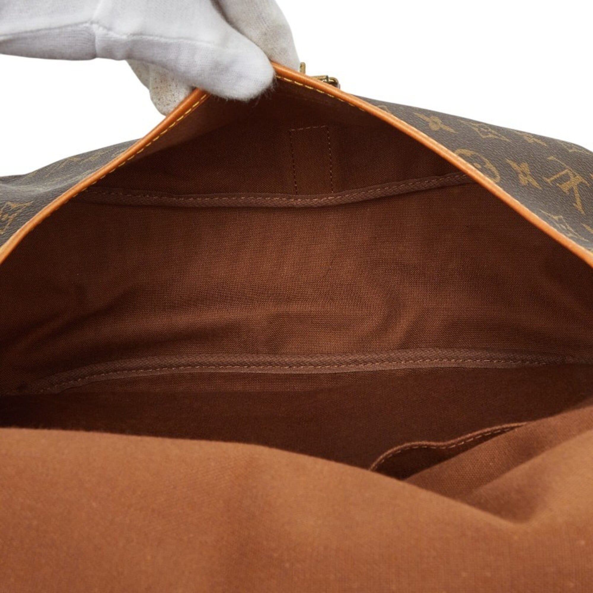 Louis Vuitton Brown Pvc Leather Messenger Bag Shoulder Bag (Pre-Owned)
