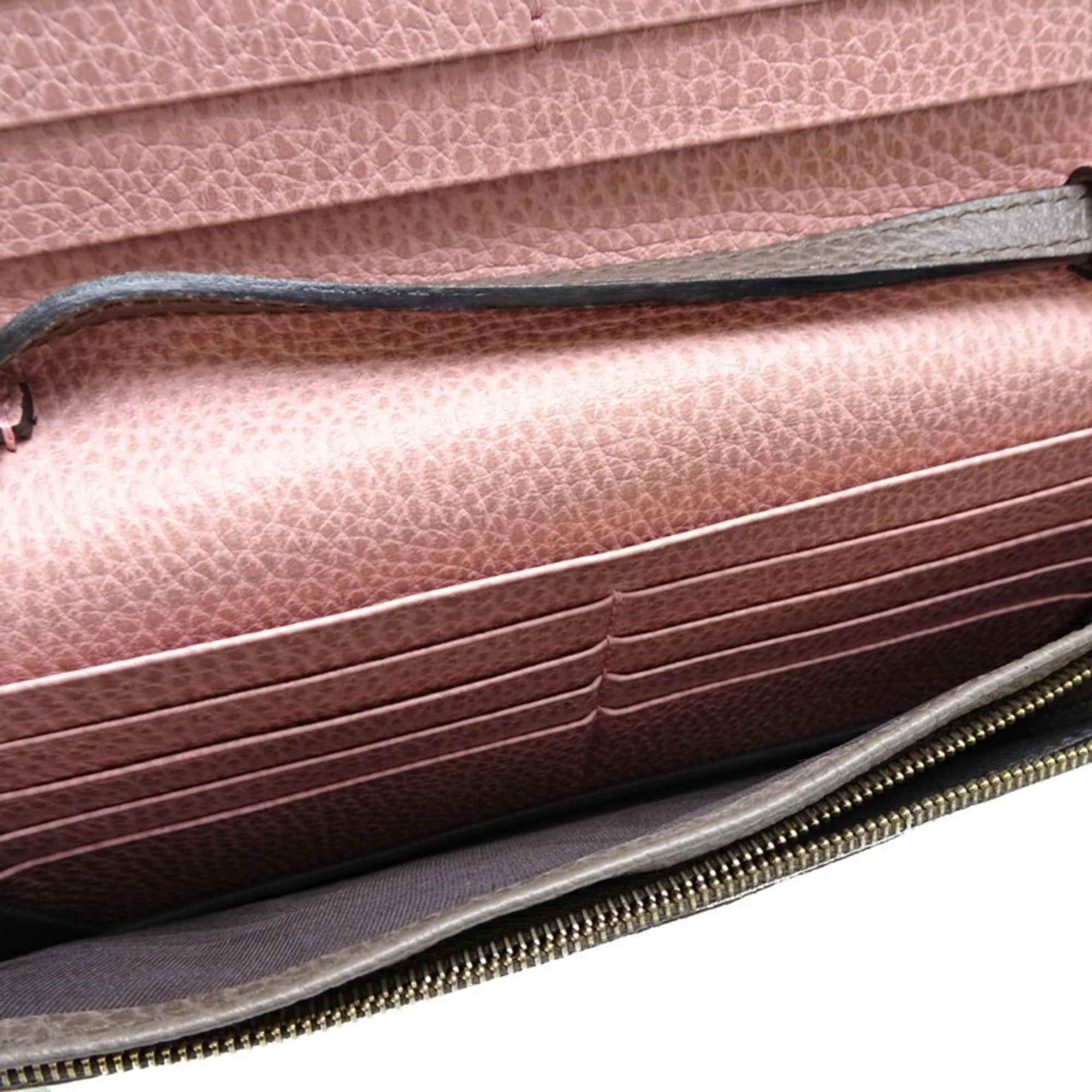 Gucci Grayish Pink Leather Chain/Shoulder Wallet (Pre-Owned)