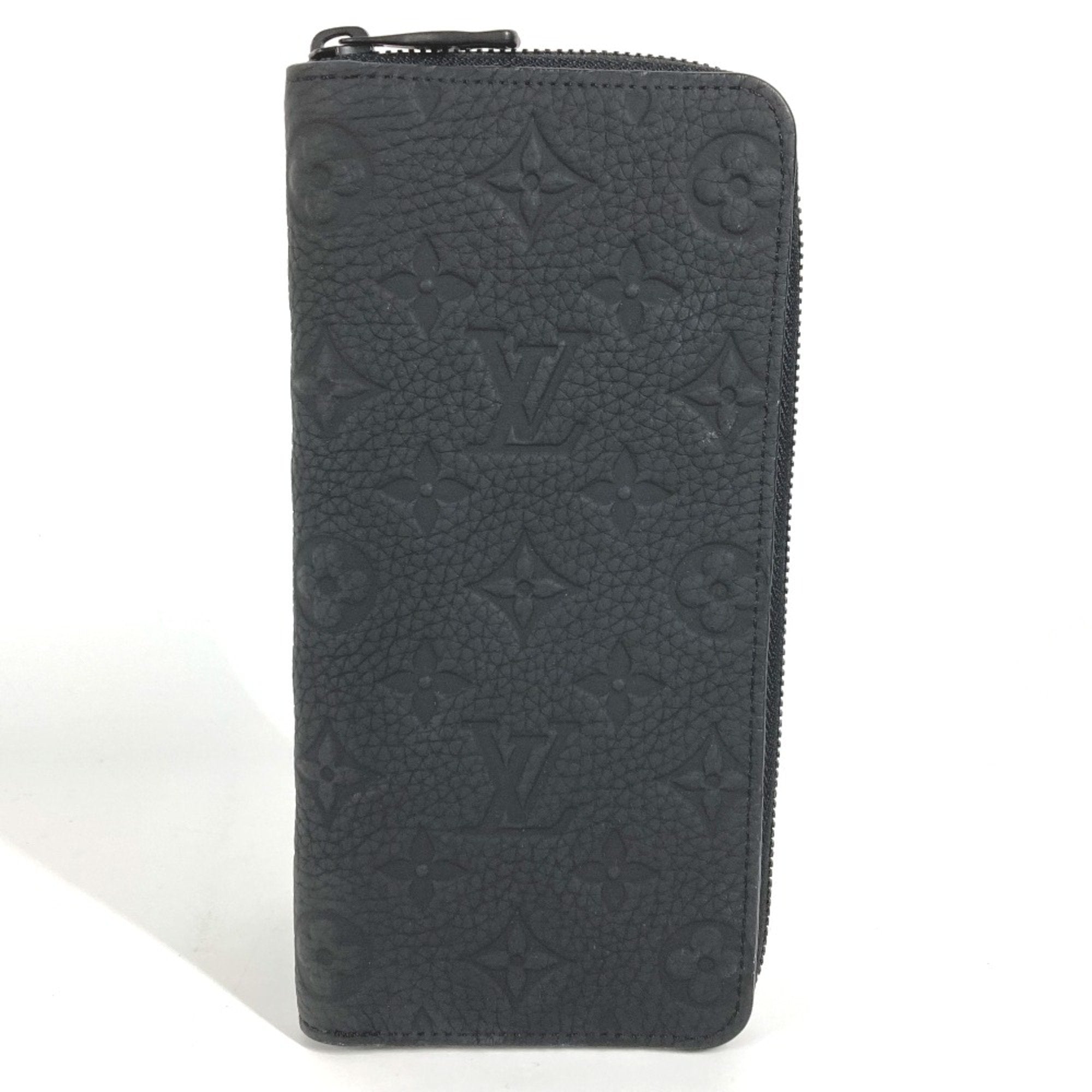 Louis Vuitton Black Leather Long Wallet (Bi-Fold) (Pre-Owned)