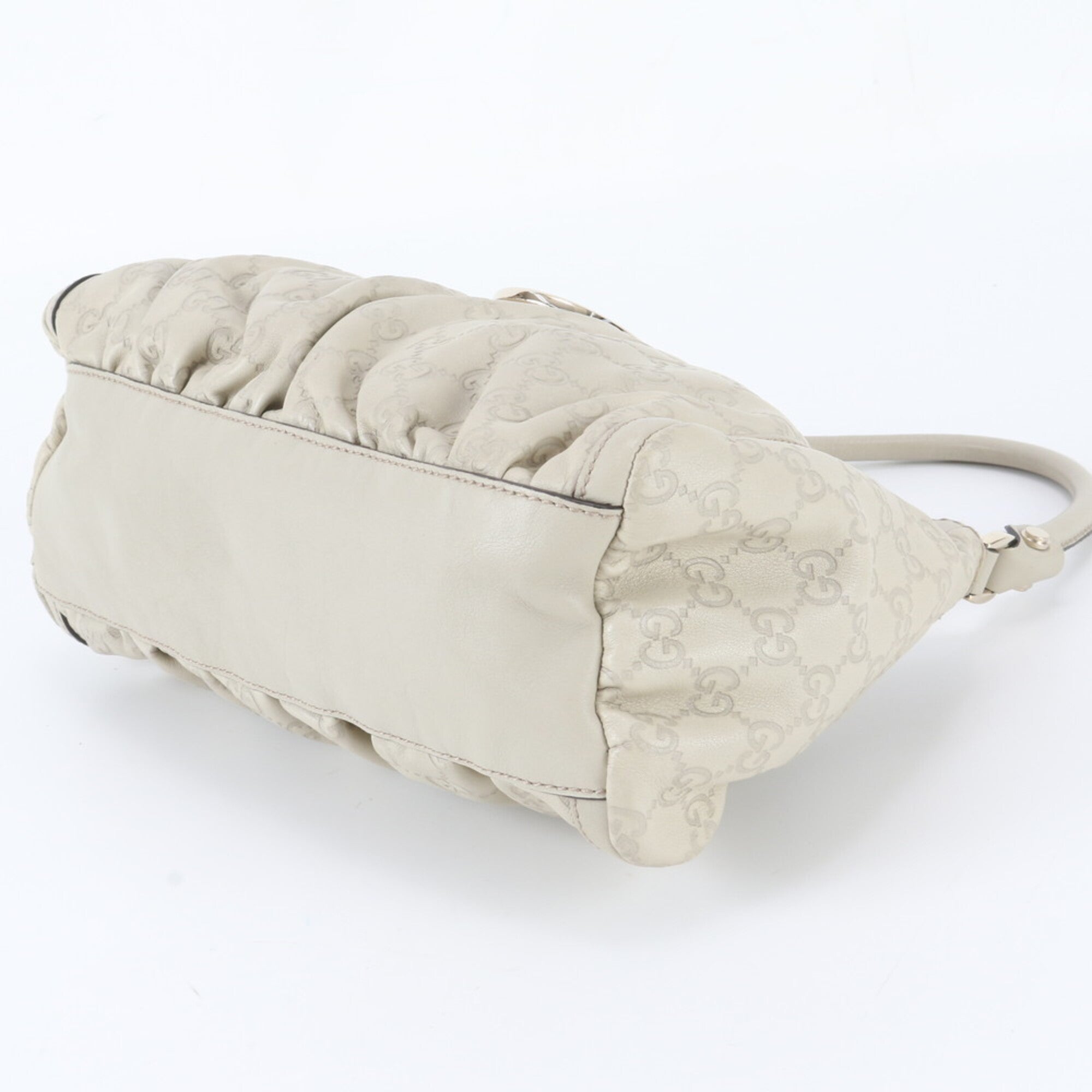 Gucci Guccissima Ivory Leather Handbag Shoulder Bag (Pre-Owned)