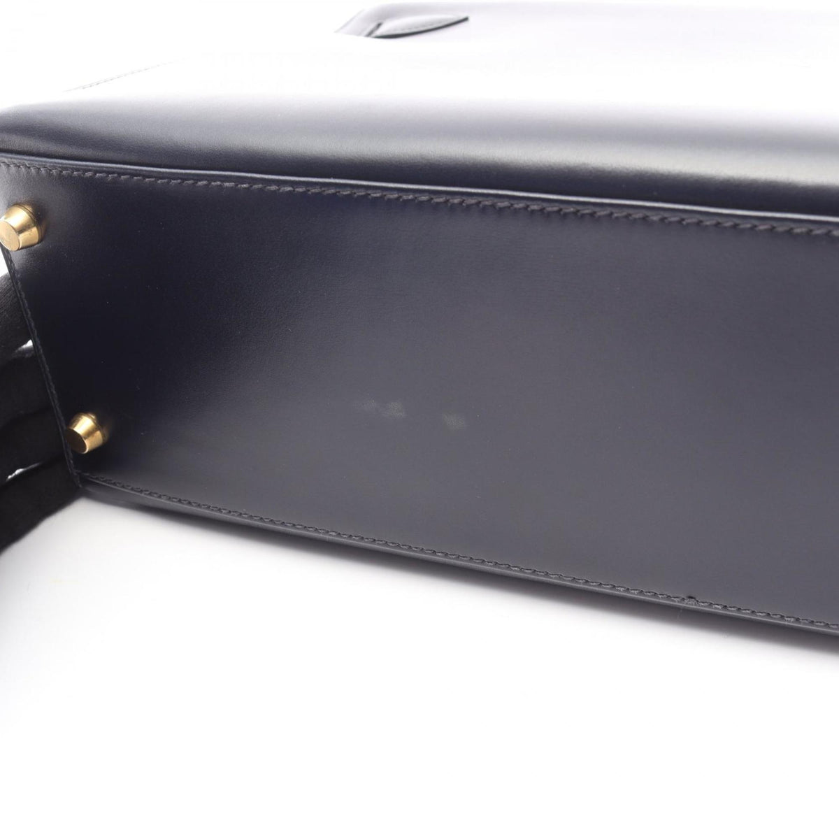 Hermes Blue Indigo Navy Box Calf Leather Handbag (Pre-Owned)