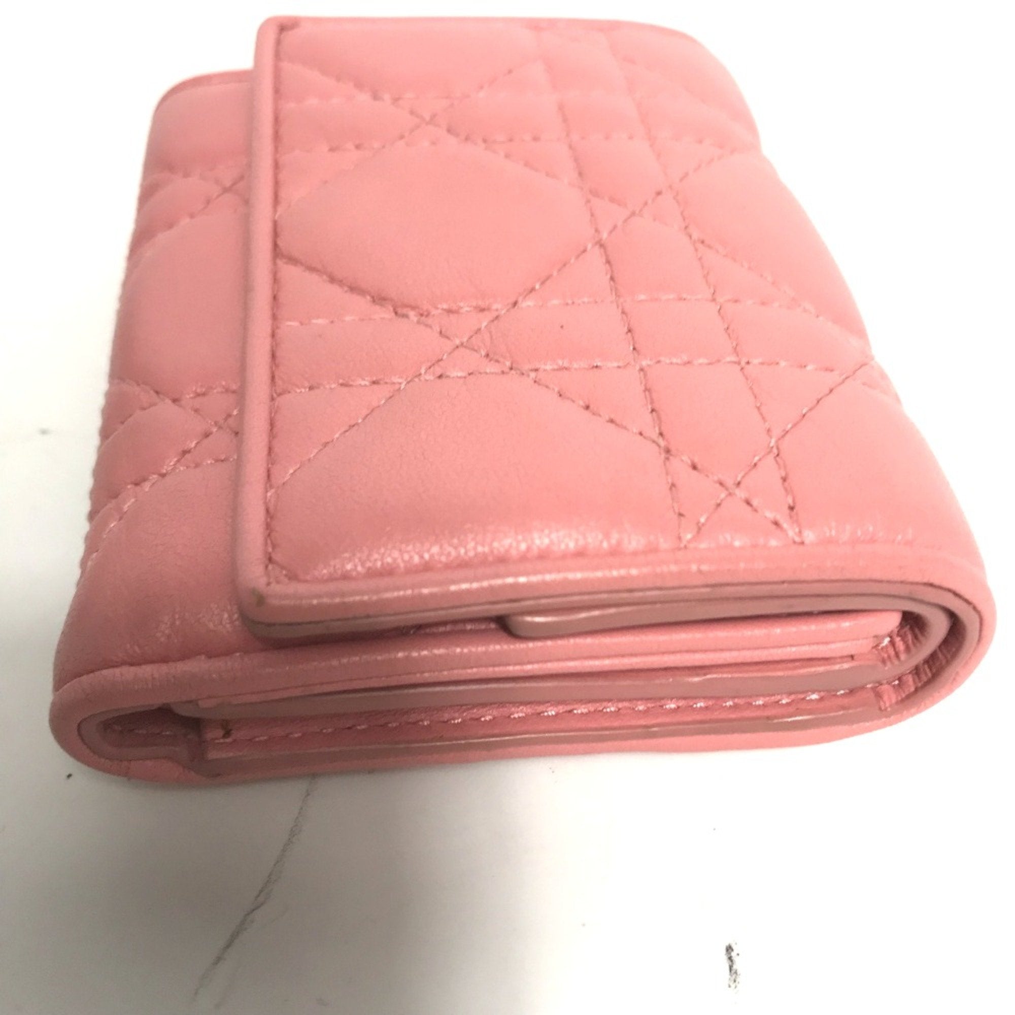 Christian Dior Pink Leather Wallet (Tri-Fold) (Pre-Owned)