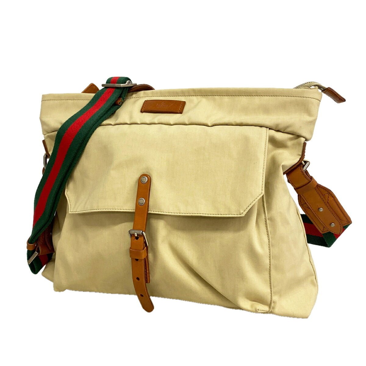 Gucci Beige Nylon Shoulder Bag (Pre-Owned)