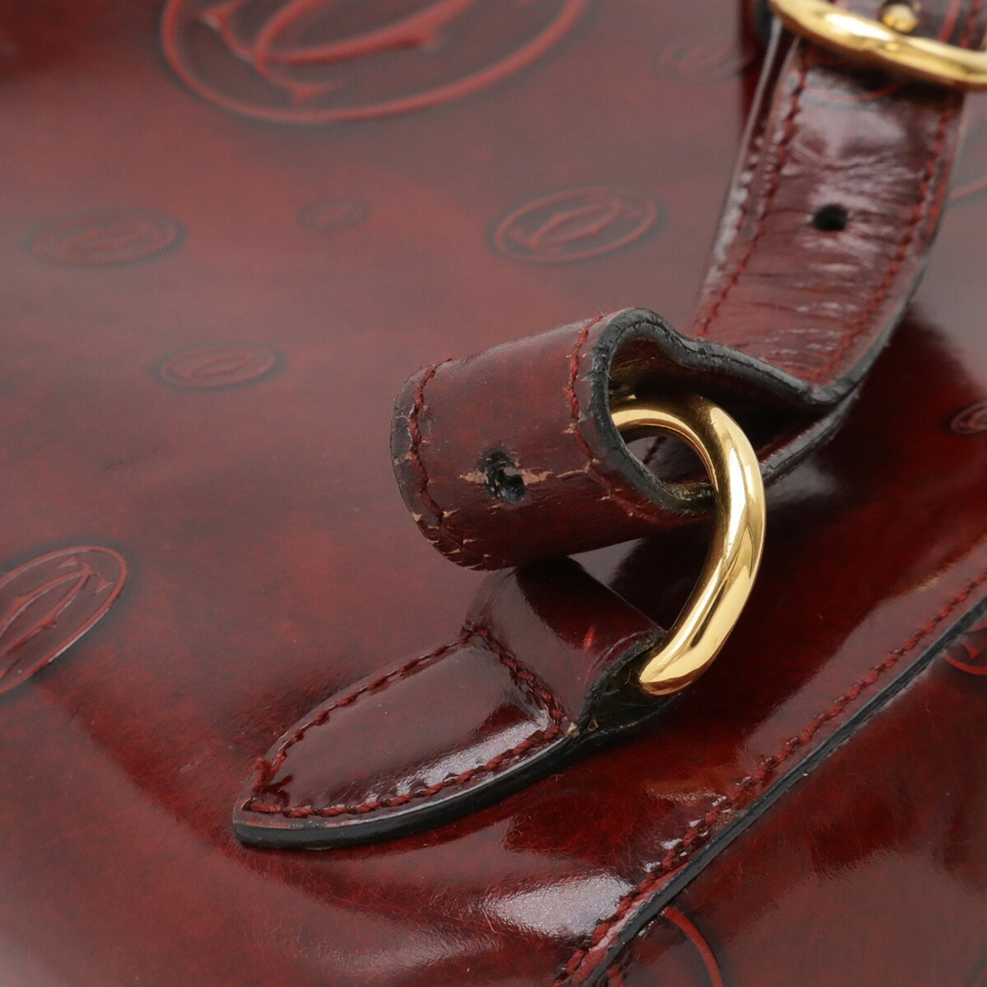 Cartier Happy Birthday Bordeaux Leather Backpack (Pre-Owned)