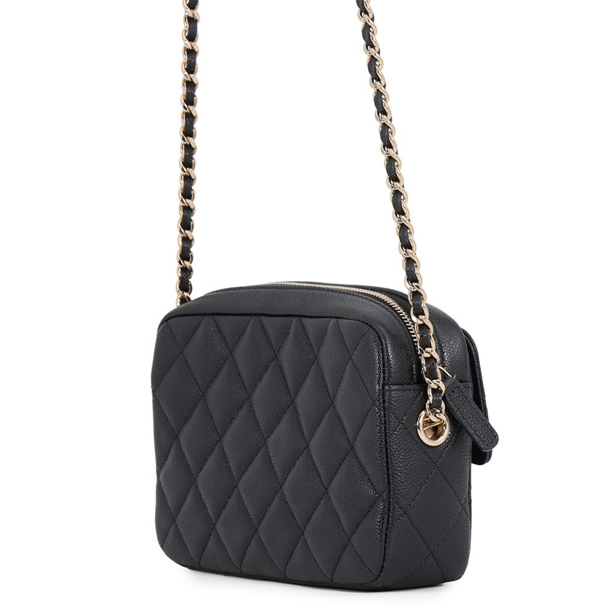 Chanel Matelasse Black Grained Calfskin Handbag Shoulder Bag (Pre-Owned)